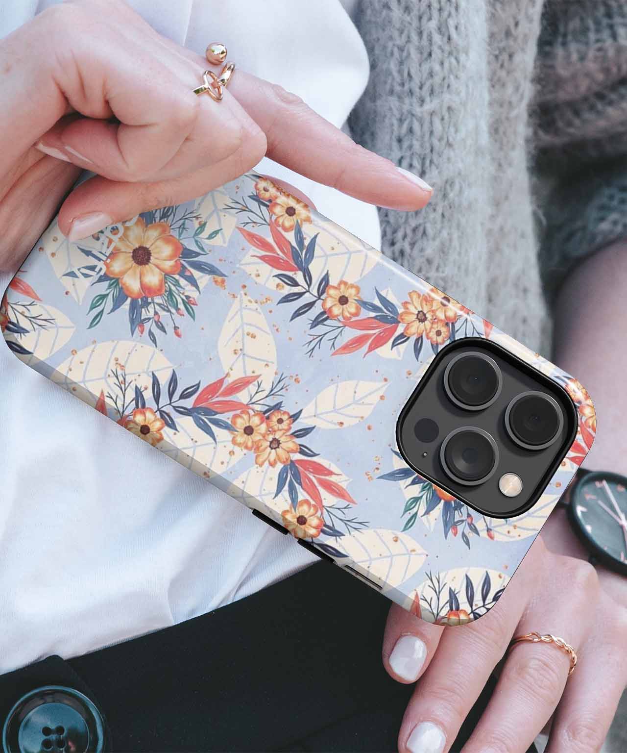 Floral Fiesta Delightful Blue Pattern iPhone case Case Cazify - Delivery Canada