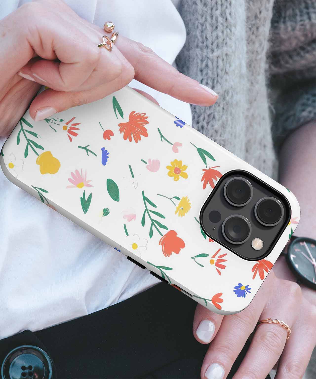 Floral Fiesta on a White Canvas iPhone case Case Cazify - Delivery Canada