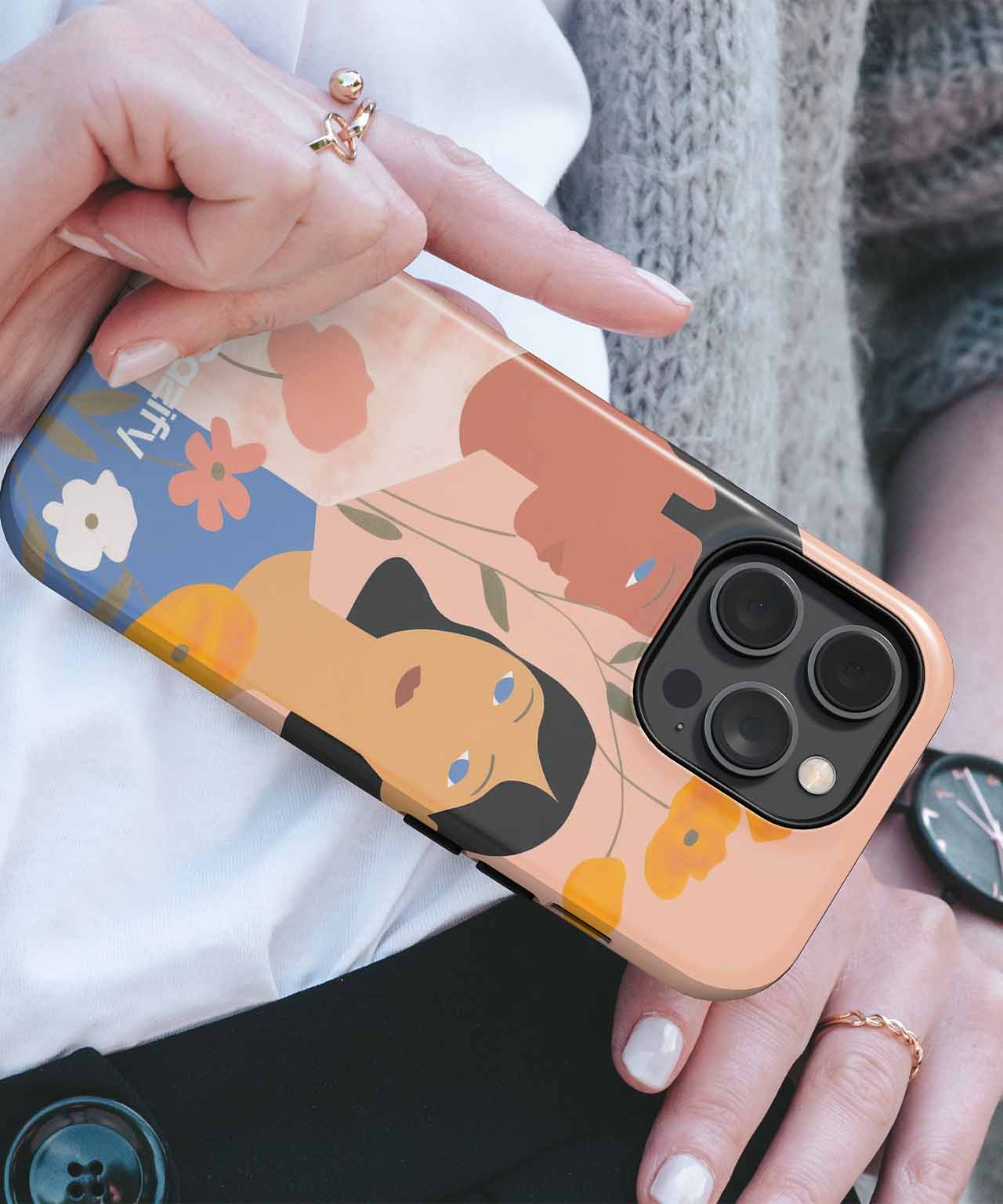 Floral Love Story in Bold Colors iPhone case Case Cazify - Delivery Canada