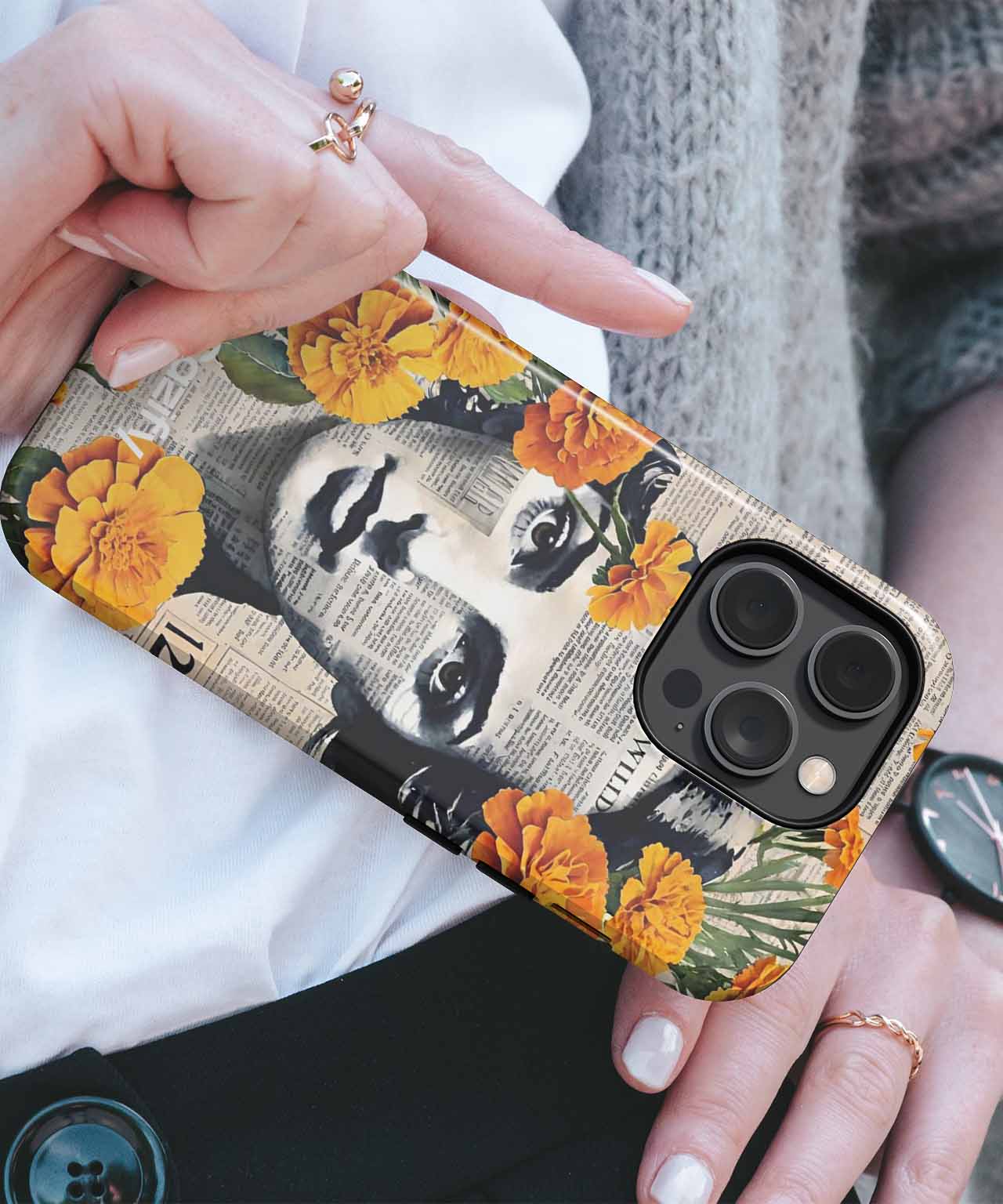 Flower Power Meets Vintage Chic iPhone case Case Cazify - Delivery Canada