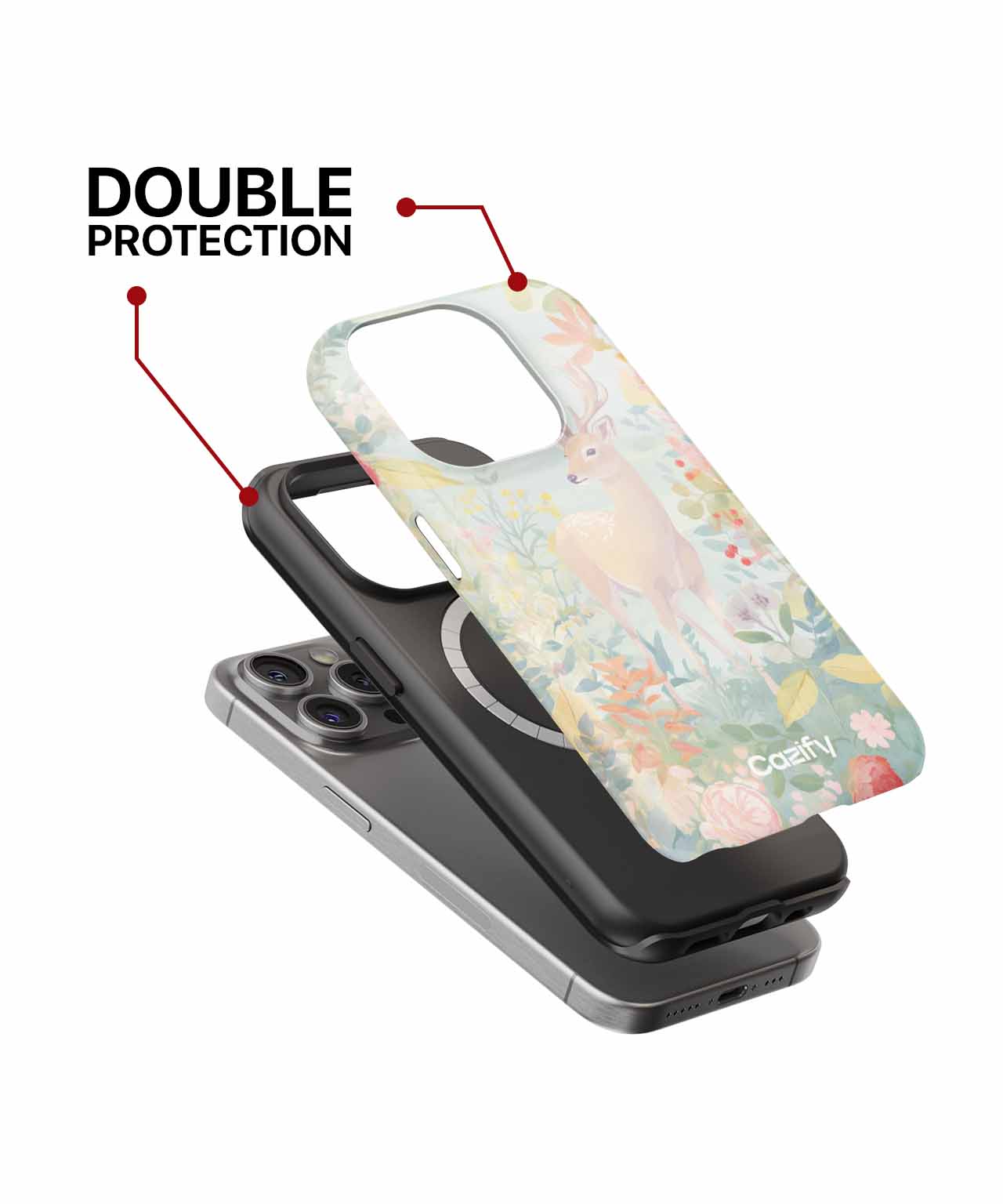 Gentle Deer Among Colorful Blooms iPhone case Case Cazify - Delivery Canada