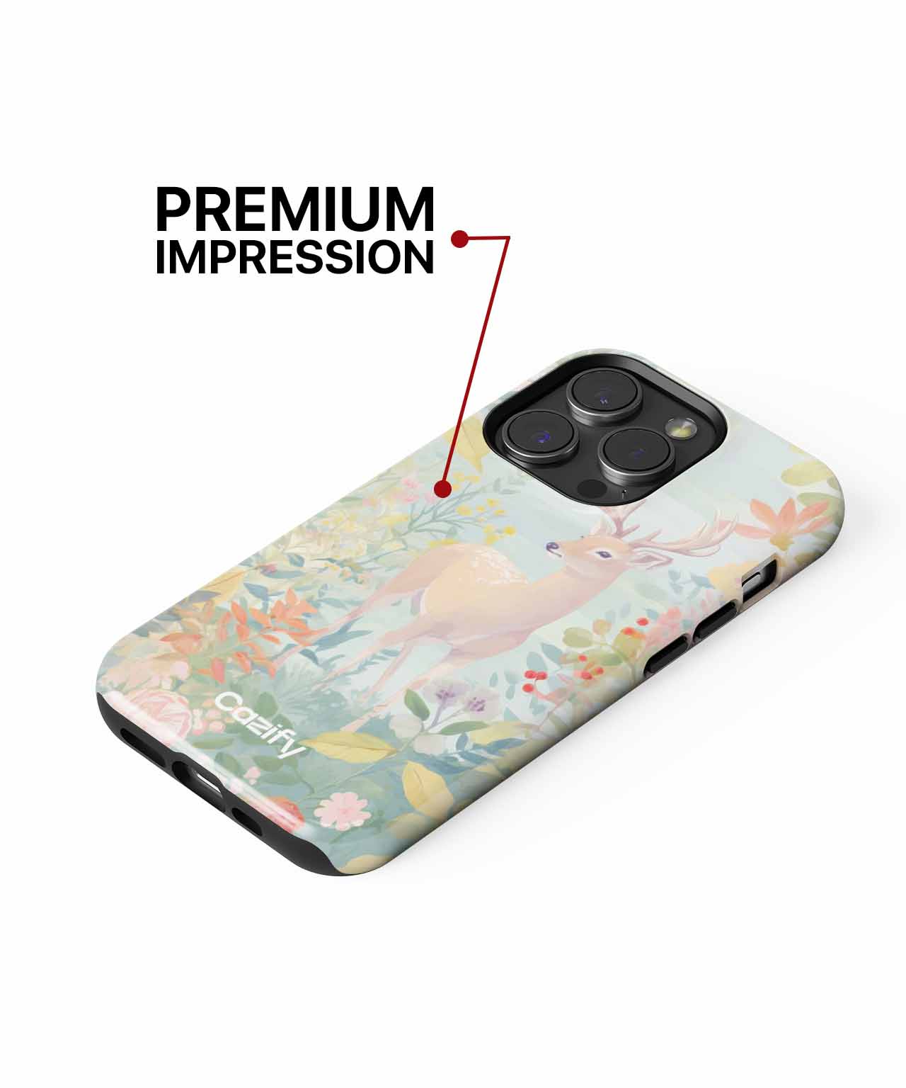 Gentle Deer Among Colorful Blooms iPhone case Case Cazify - Delivery Canada