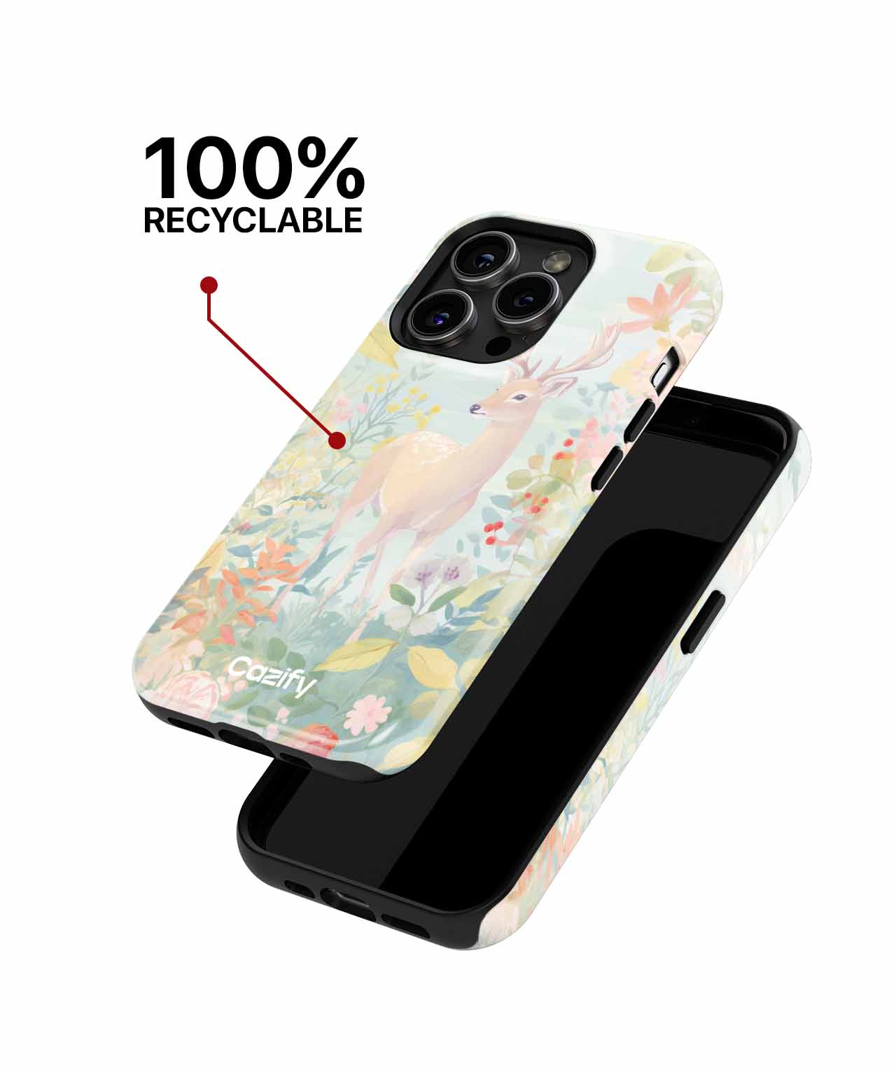 Gentle Deer Among Colorful Blooms iPhone case Case Cazify - Delivery Canada