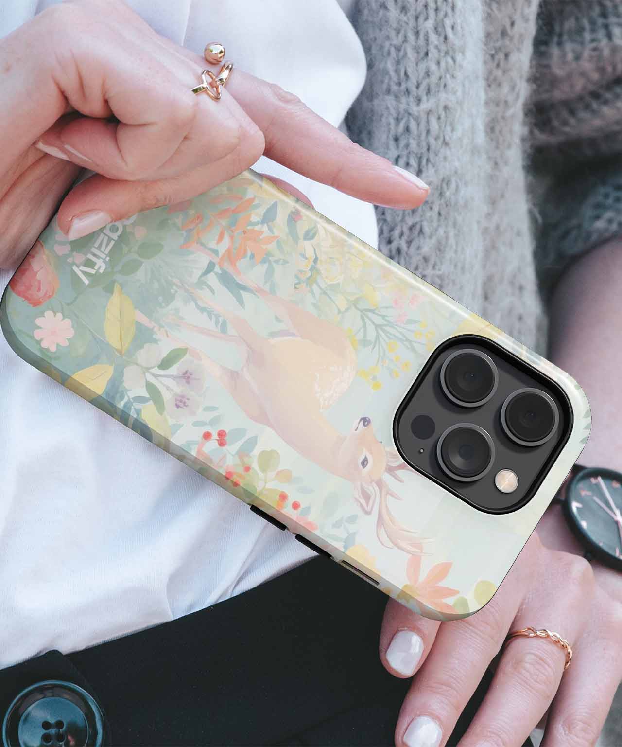 Gentle Deer Among Colorful Blooms iPhone case Case Cazify - Delivery Canada
