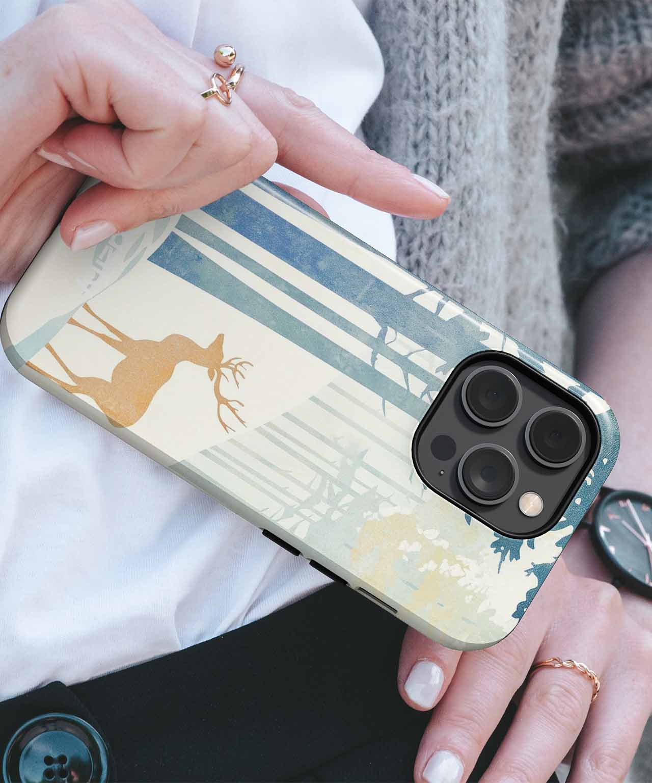 Gentle Forest Friend Embracing Winter iPhone case Case Cazify - Delivery Canada