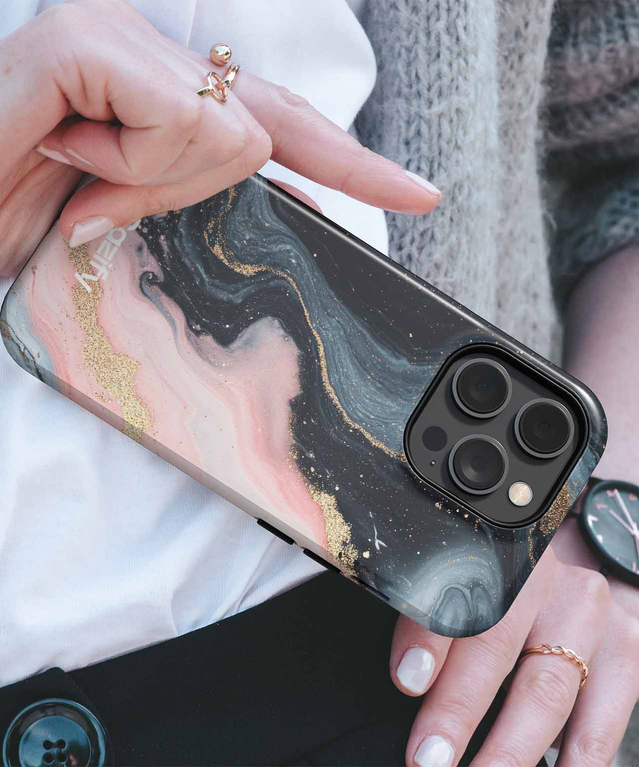 Glittering Cosmic Swirl of Colors iPhone case Case Cazify - Delivery Canada