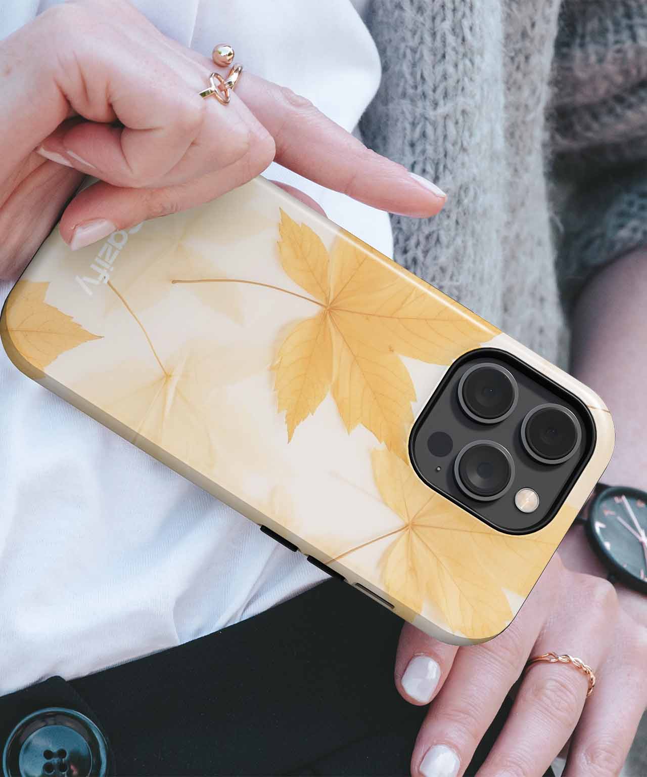Golden Crunchy Leaves Dance Party iPhone case Case Cazify - Delivery Canada