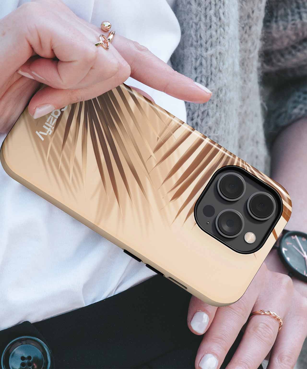 Golden Palm Sunlit Dreams iPhone case Case Cazify - Delivery Canada
