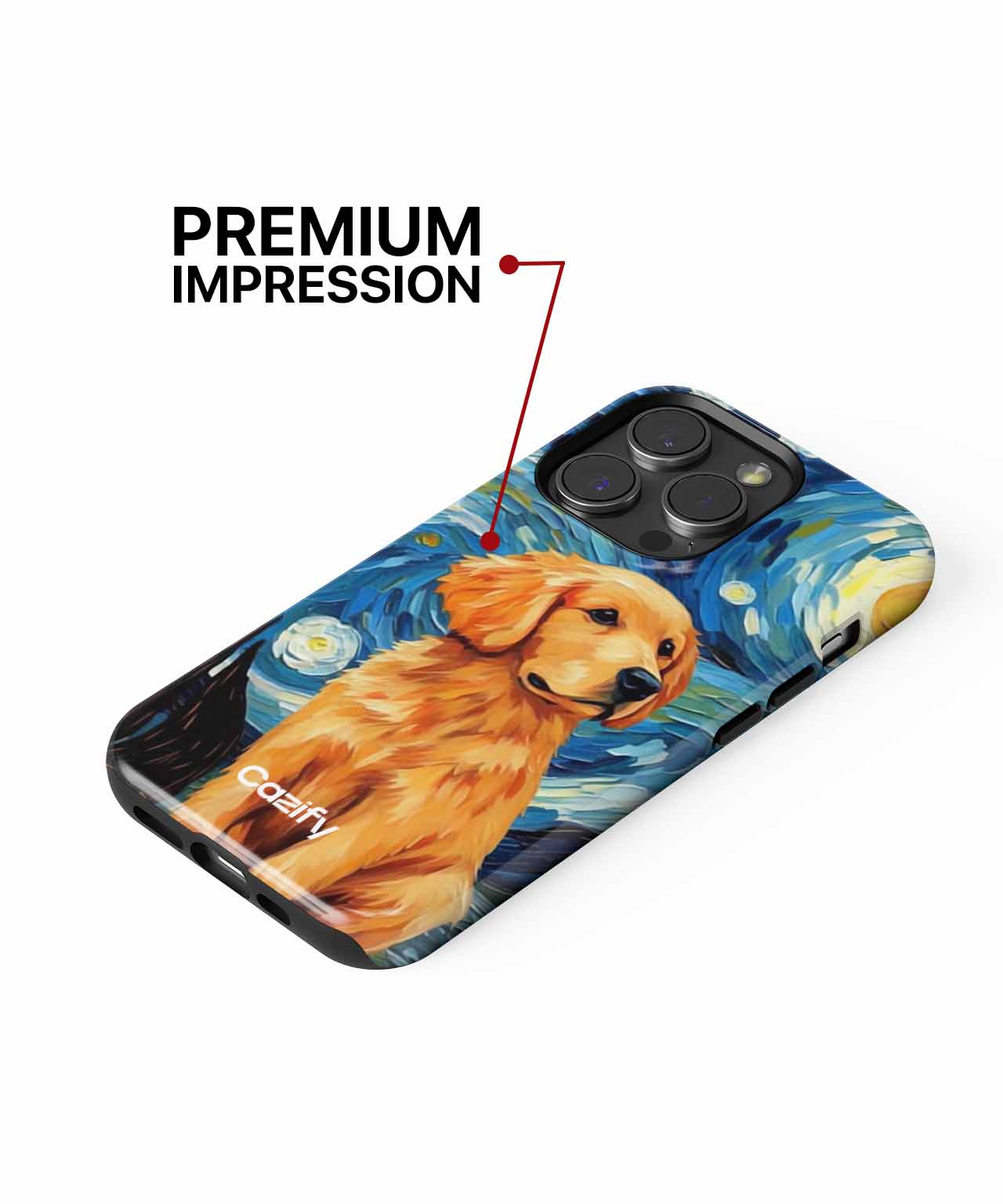 Golden Pup Enjoys Starry Nights iPhone case Case Cazify - Delivery Canada