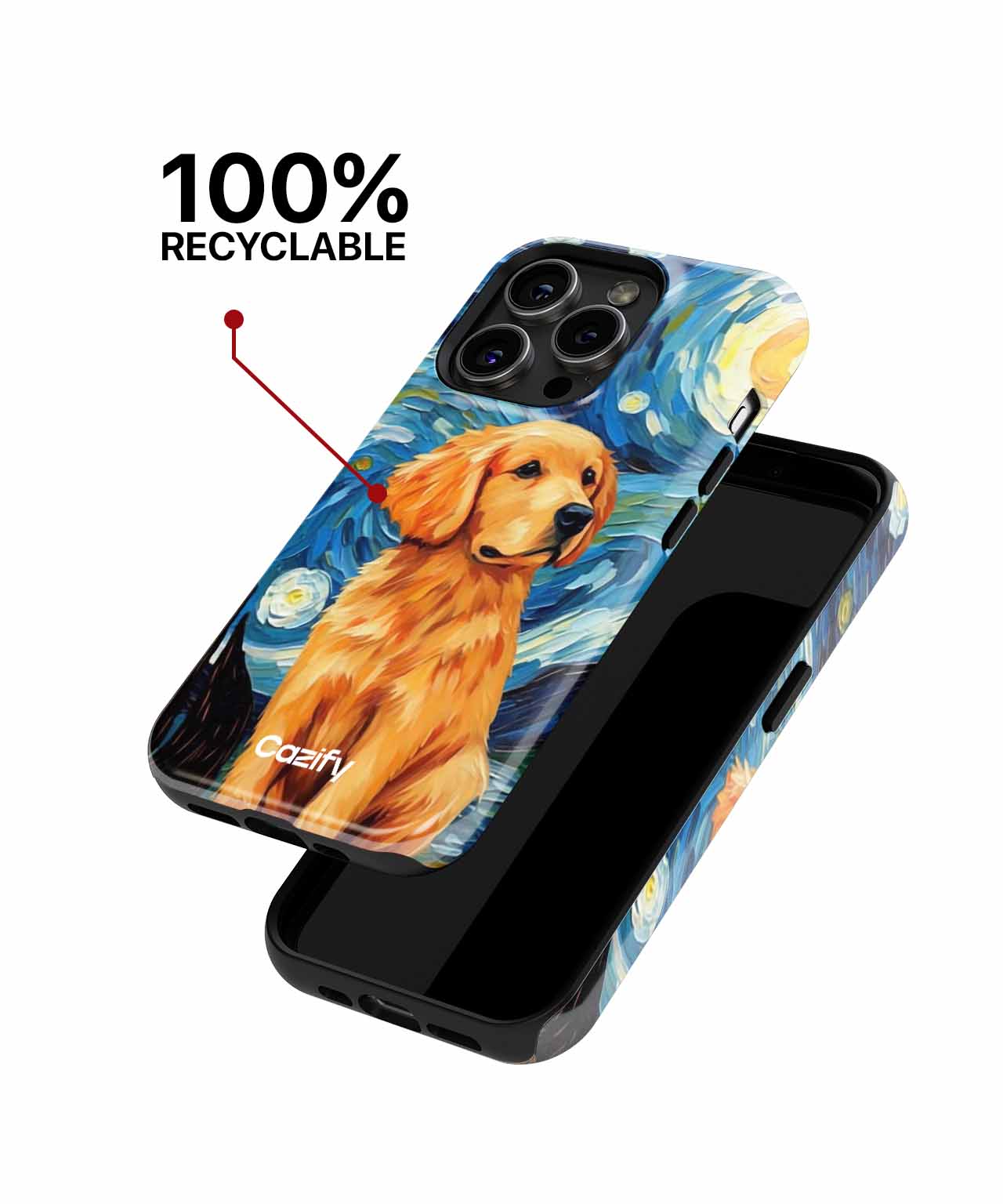 Golden Pup Enjoys Starry Nights iPhone case Case Cazify - Delivery Canada