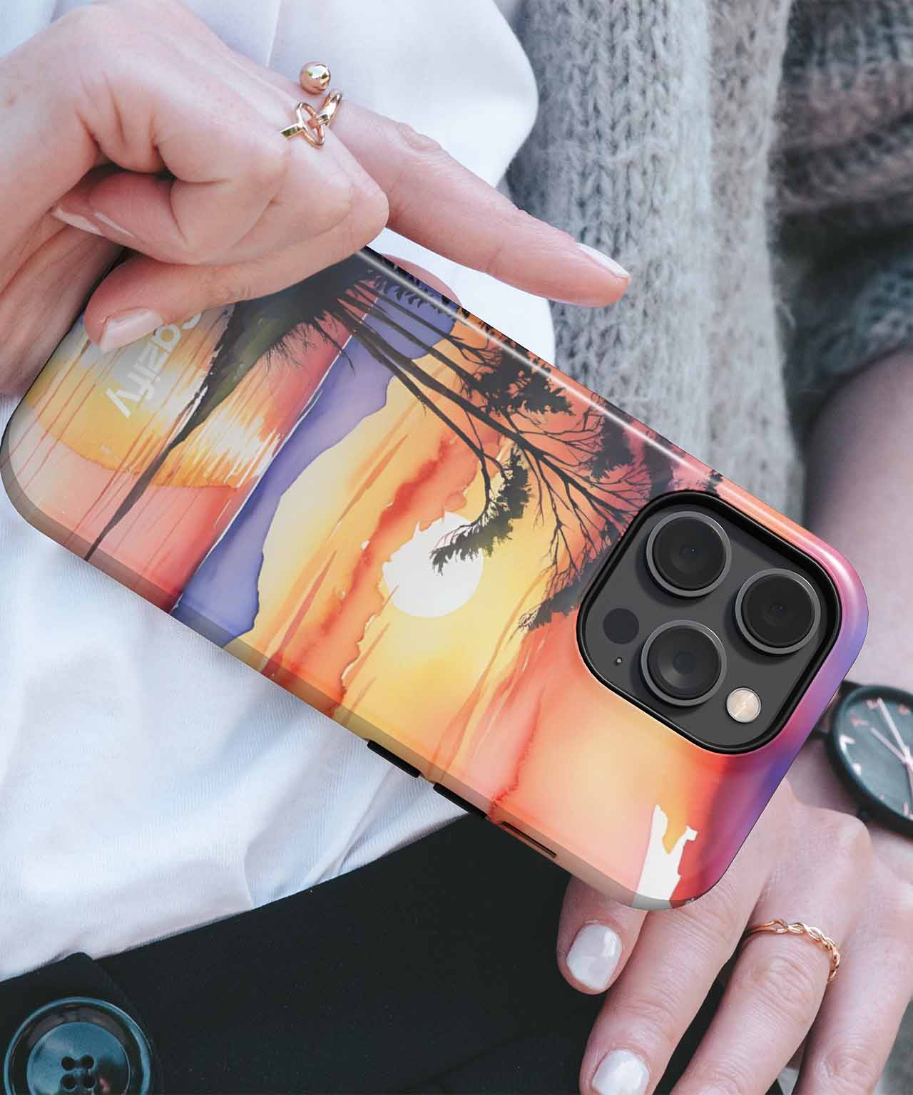 Golden Sunset Bliss by the Shore iPhone case Case Cazify - Delivery Canada
