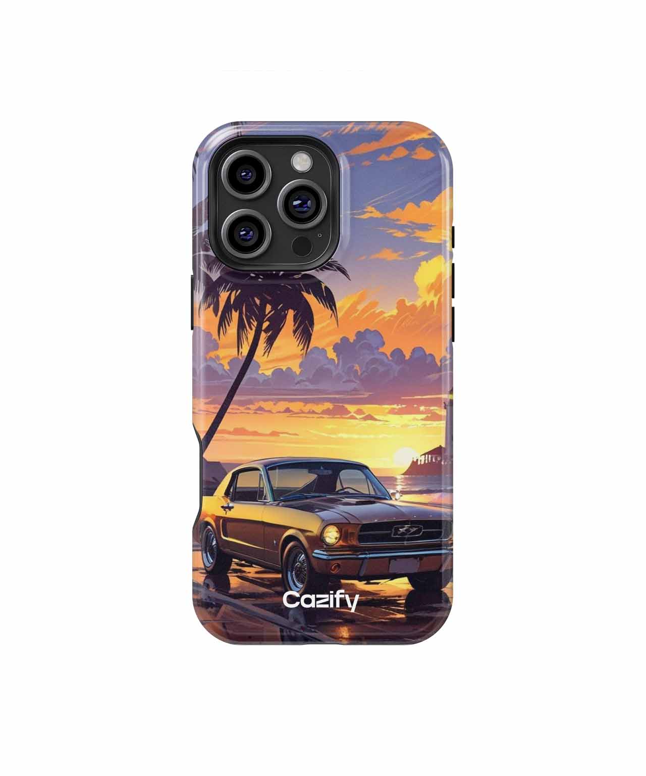 Golden Sunset Vibes with Classic Ride iPhone case Case Cazify - Delivery Canada