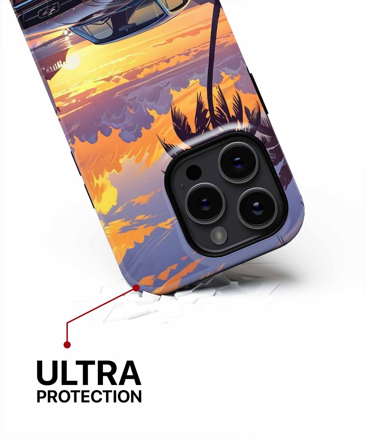 Golden Sunset Vibes with Classic Ride iPhone case Case Cazify - Delivery Canada