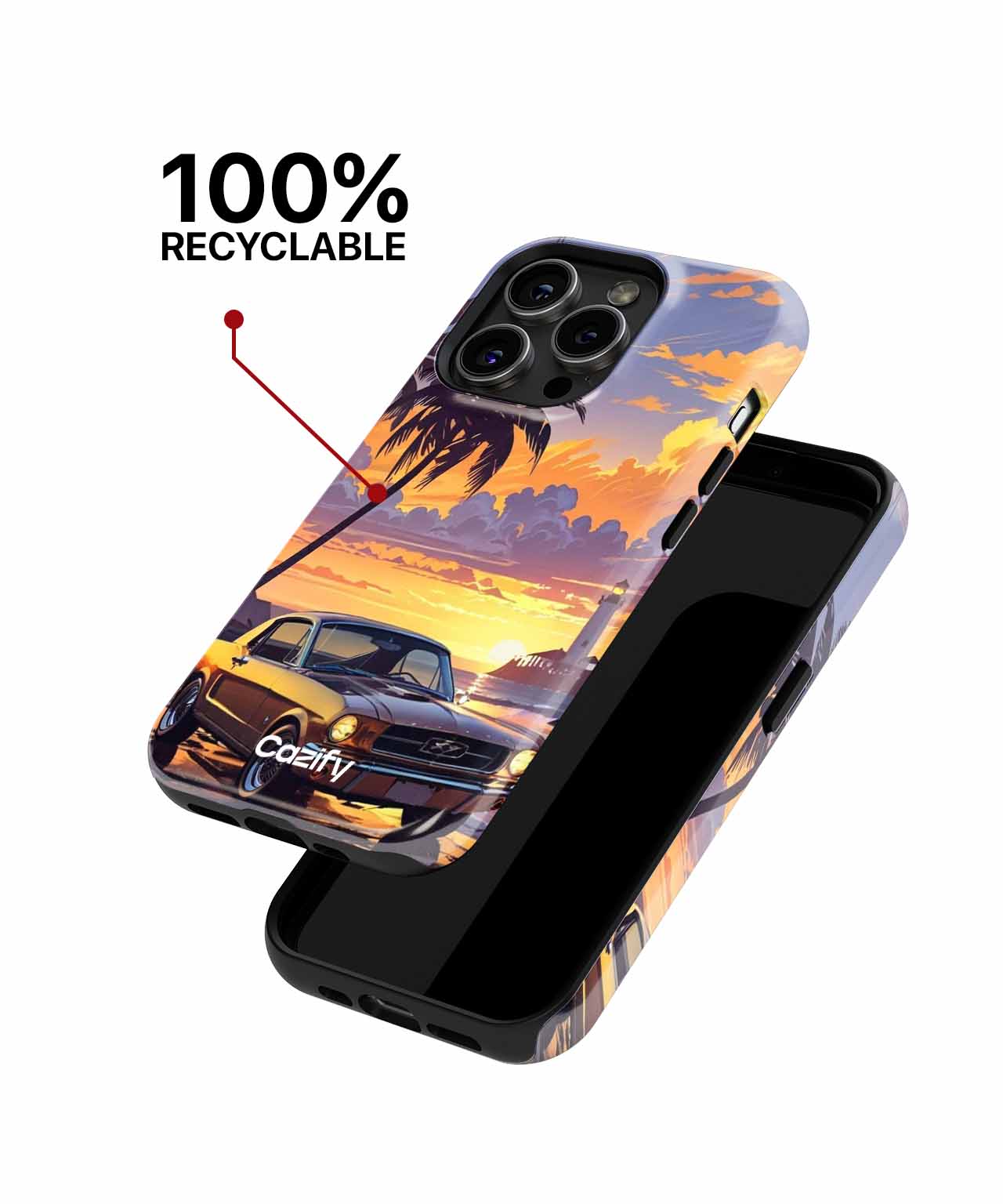 Golden Sunset Vibes with Classic Ride iPhone case Case Cazify - Delivery Canada