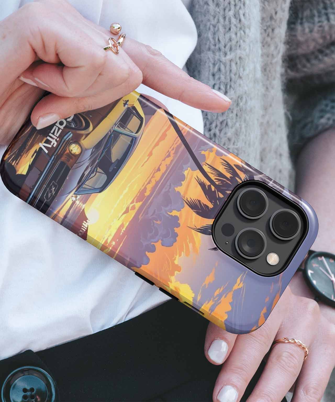 Golden Sunset Vibes with Classic Ride iPhone case Case Cazify - Delivery Canada