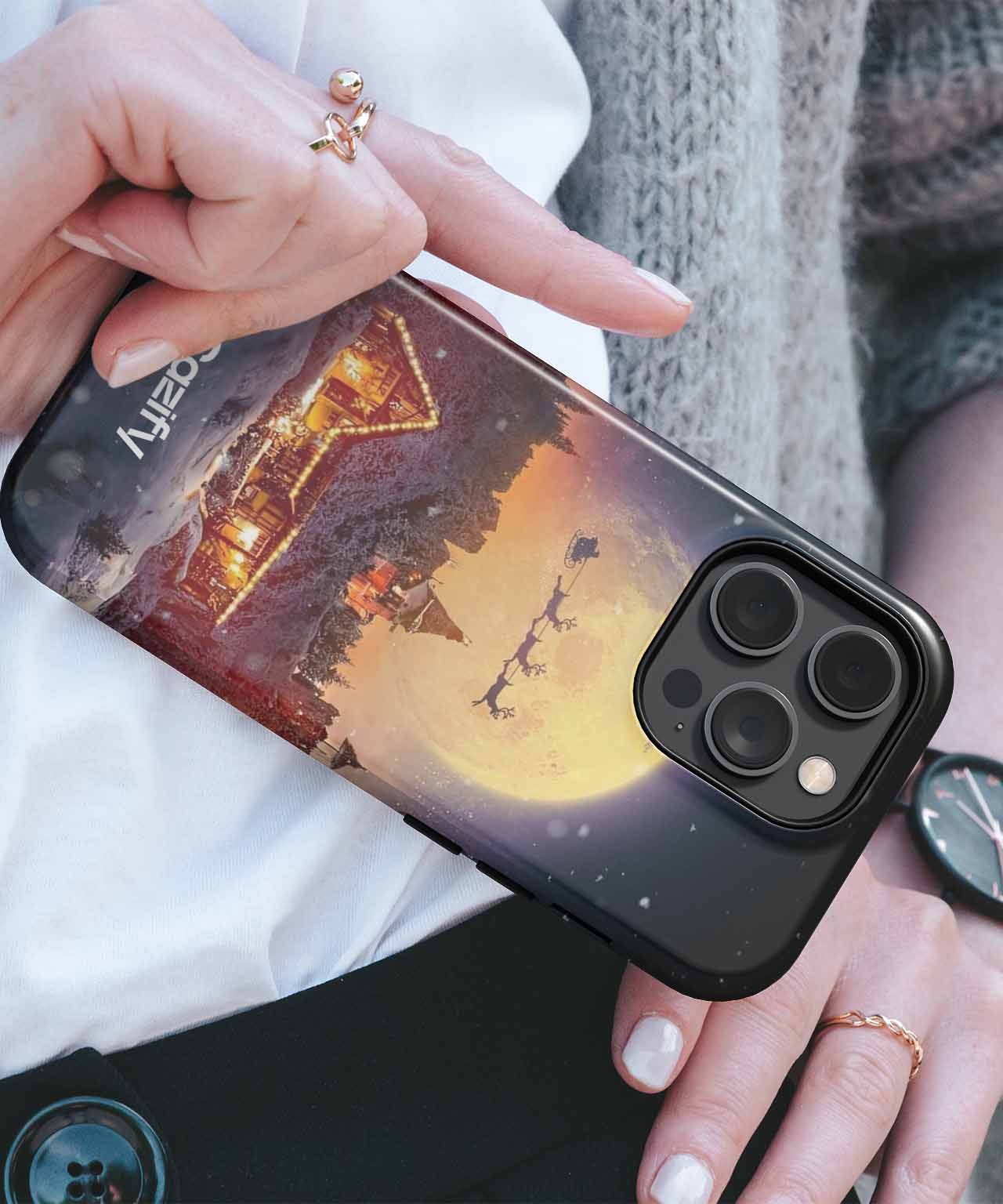 Jolly Night Over Winter Wonderland iPhone case Case Cazify - Delivery Canada