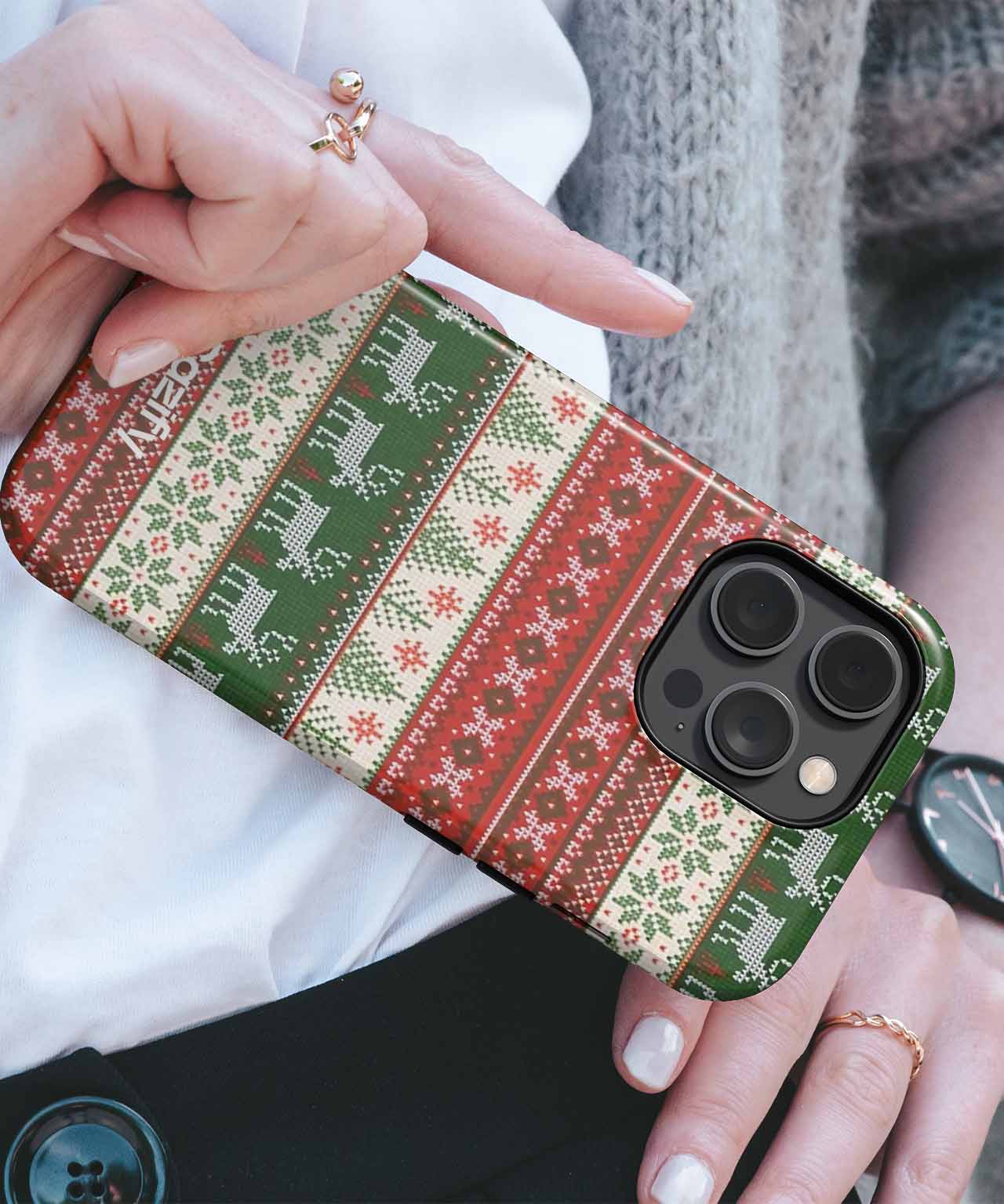 Jolly Reindeer Sweater Pattern Delightful iPhone case Case Cazify - Delivery Canada