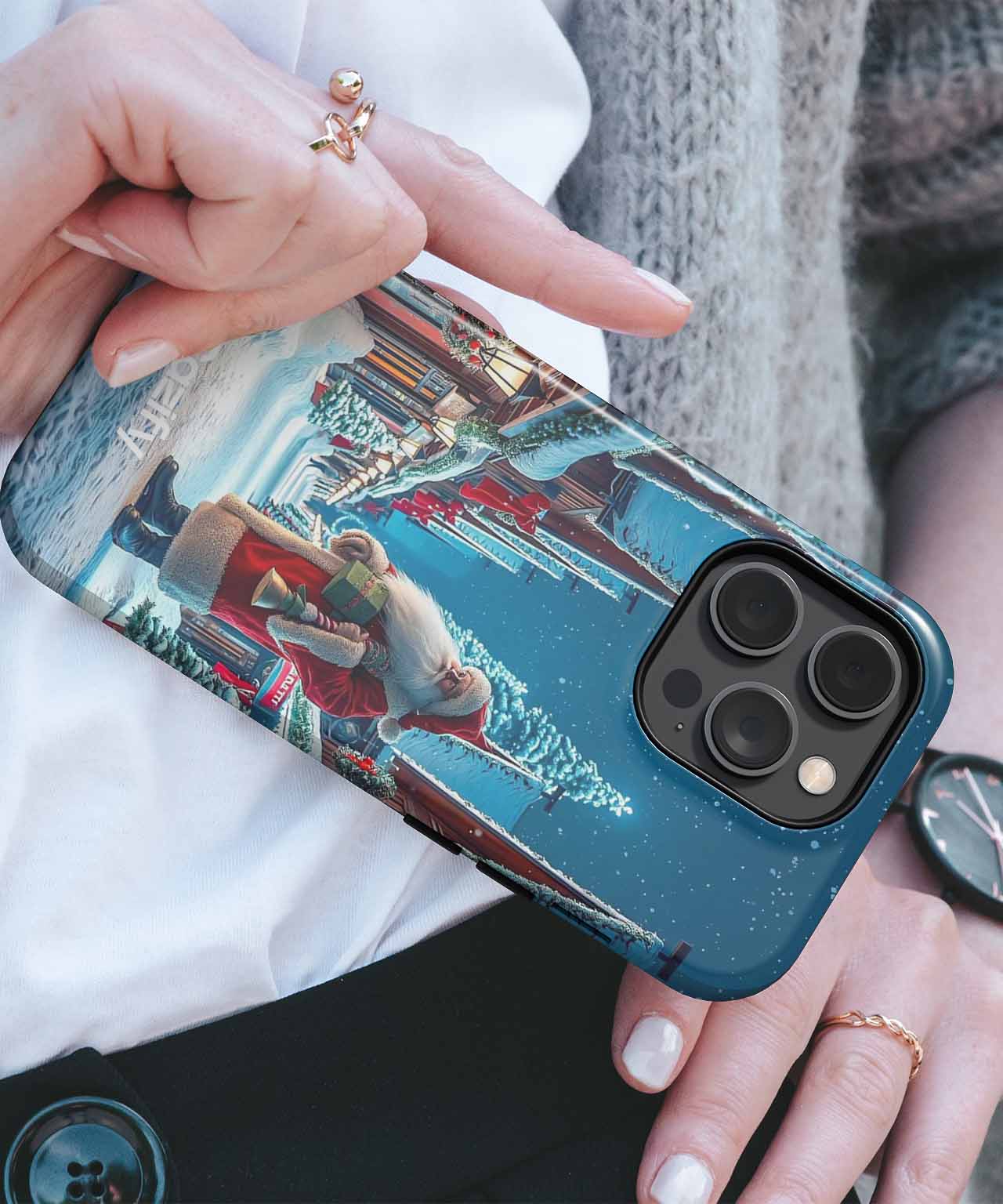 Jolly Santa Claus in Winter Wonderland iPhone case Case Cazify - Delivery Canada