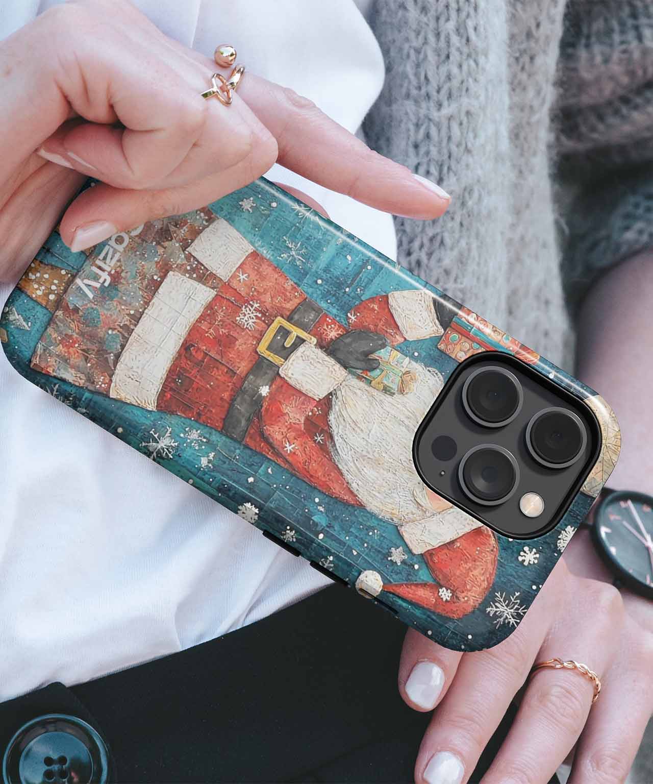 Jolly Santa in a Winter Wonderland iPhone case Case Cazify - Delivery Canada