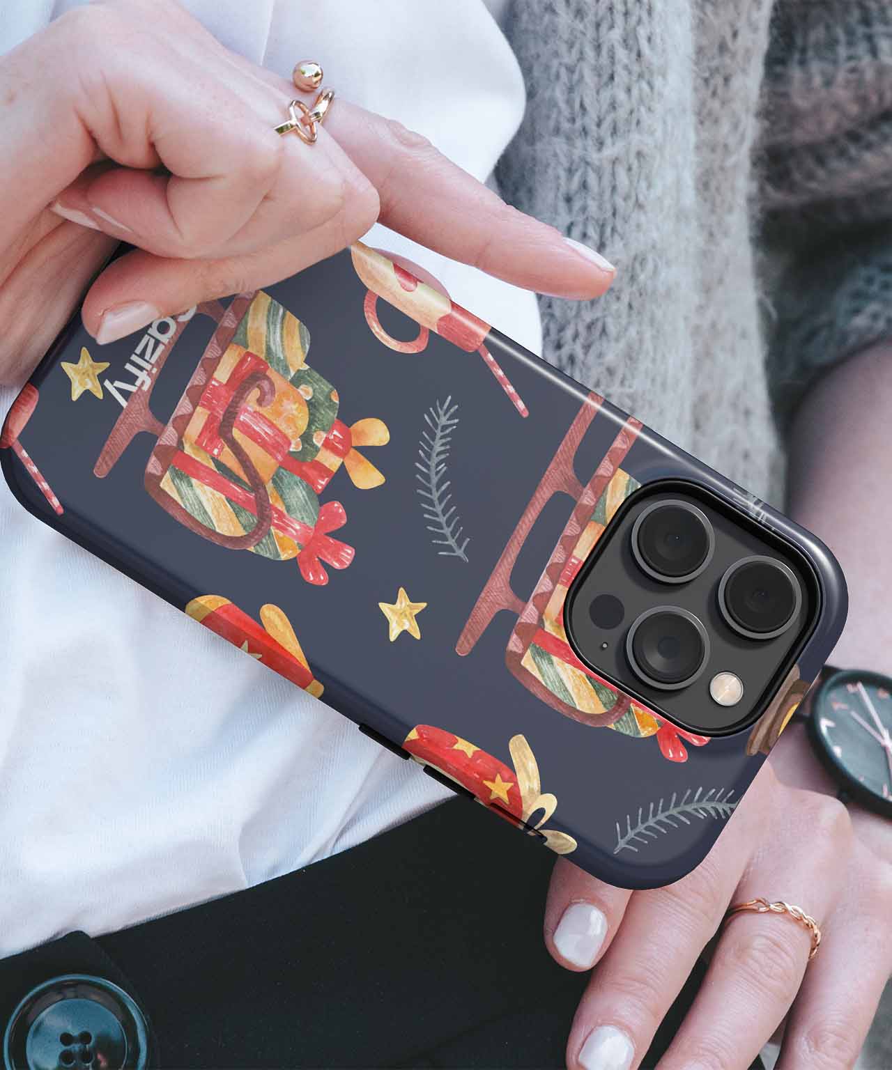 Joyful Sleigh Ride with Gifts Galore iPhone case Case Cazify - Delivery Canada
