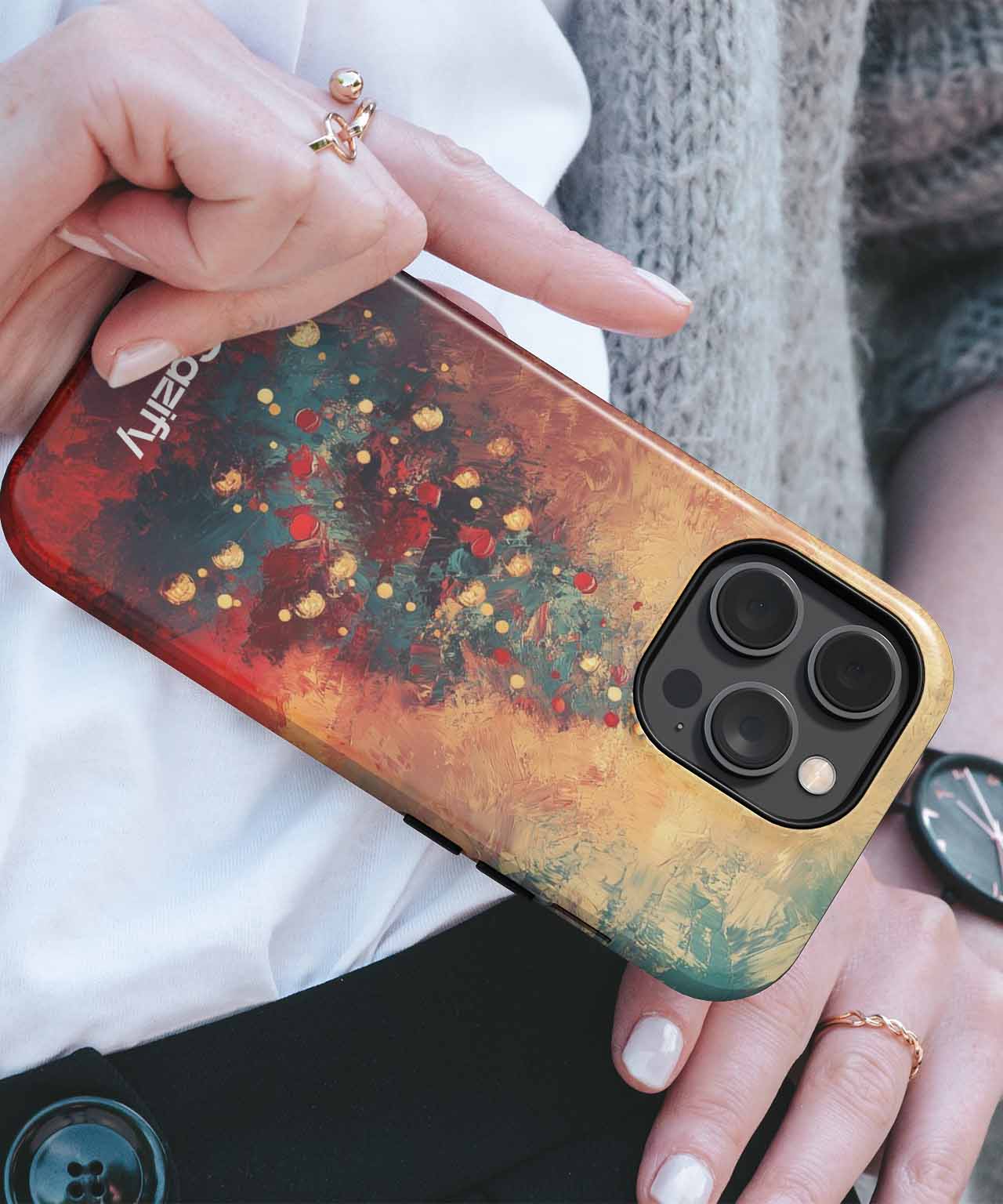 Joyful Whimsical Christmas Tree Delight iPhone case Case Cazify - Delivery Canada