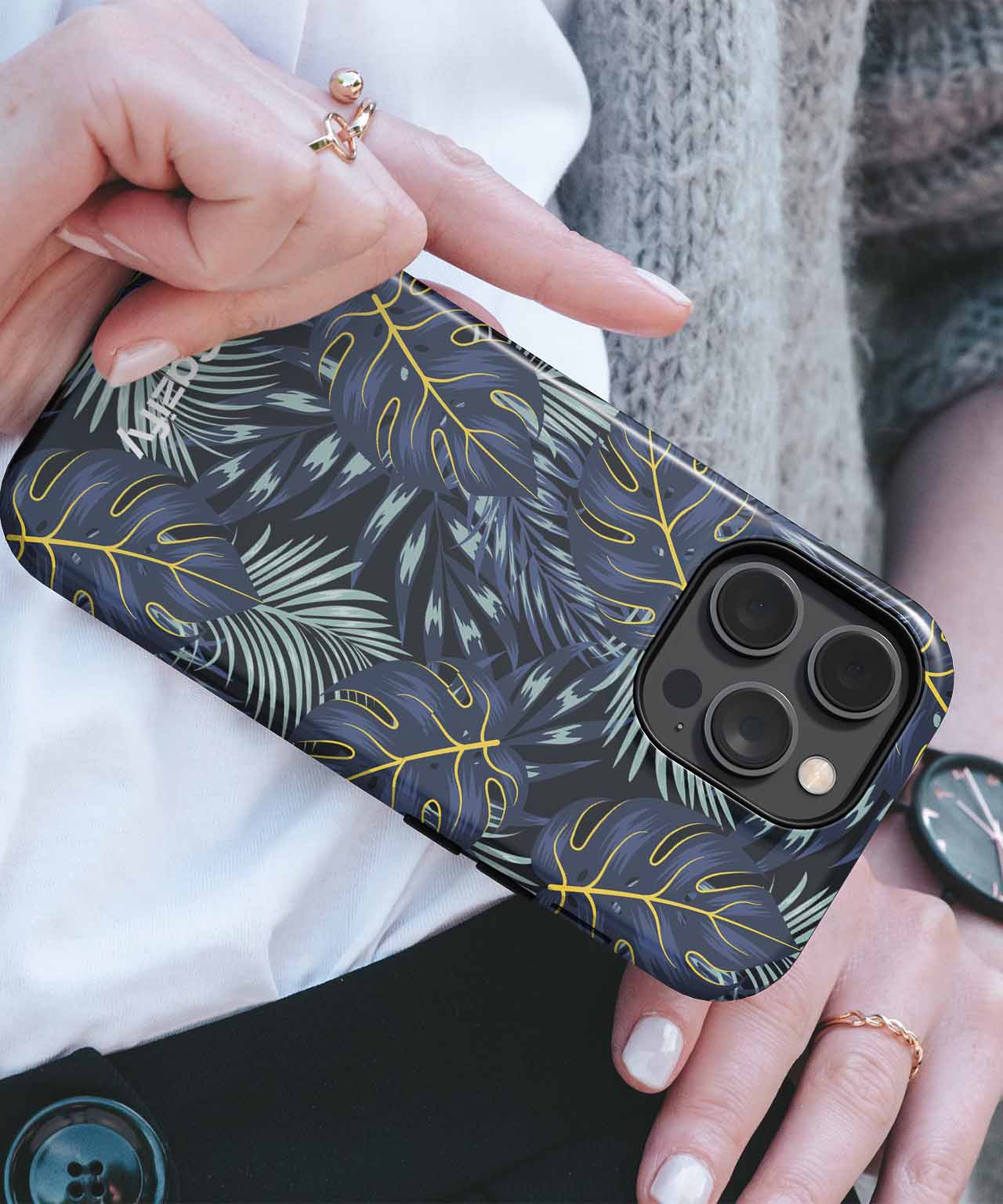 Jungle Escape with Colorful Leaves iPhone case Case Cazify - Delivery Canada