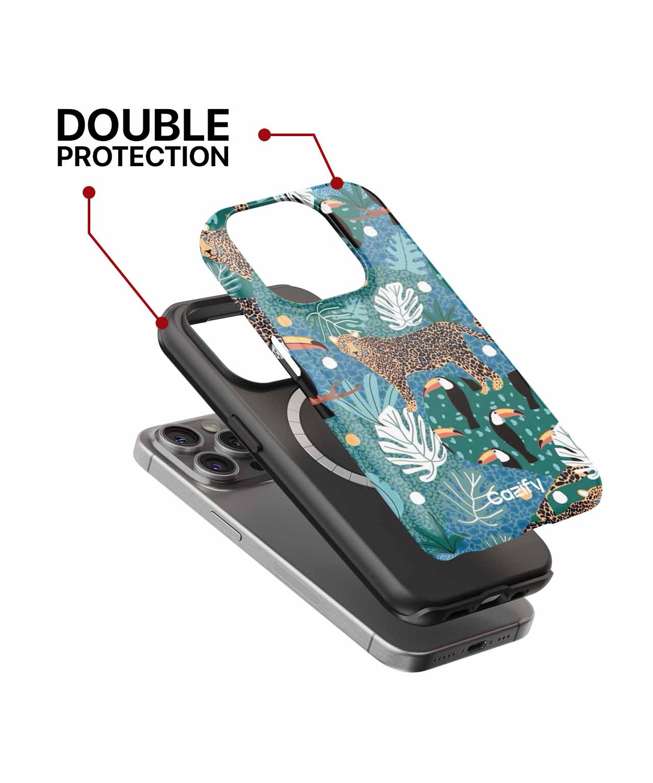Jungle Party with Leopards and Toucans iPhone case Case Cazify - Delivery Canada