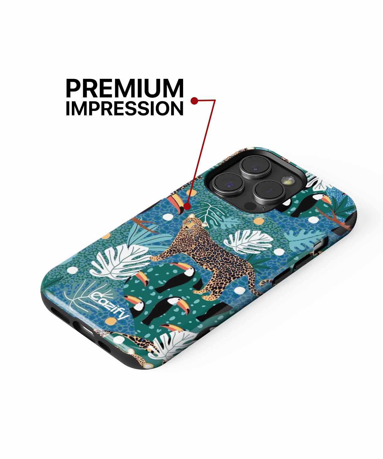Jungle Party with Leopards and Toucans iPhone case Case Cazify - Delivery Canada