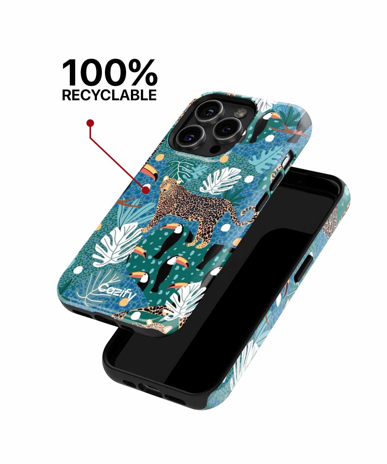 Jungle Party with Leopards and Toucans iPhone case Case Cazify - Delivery Canada
