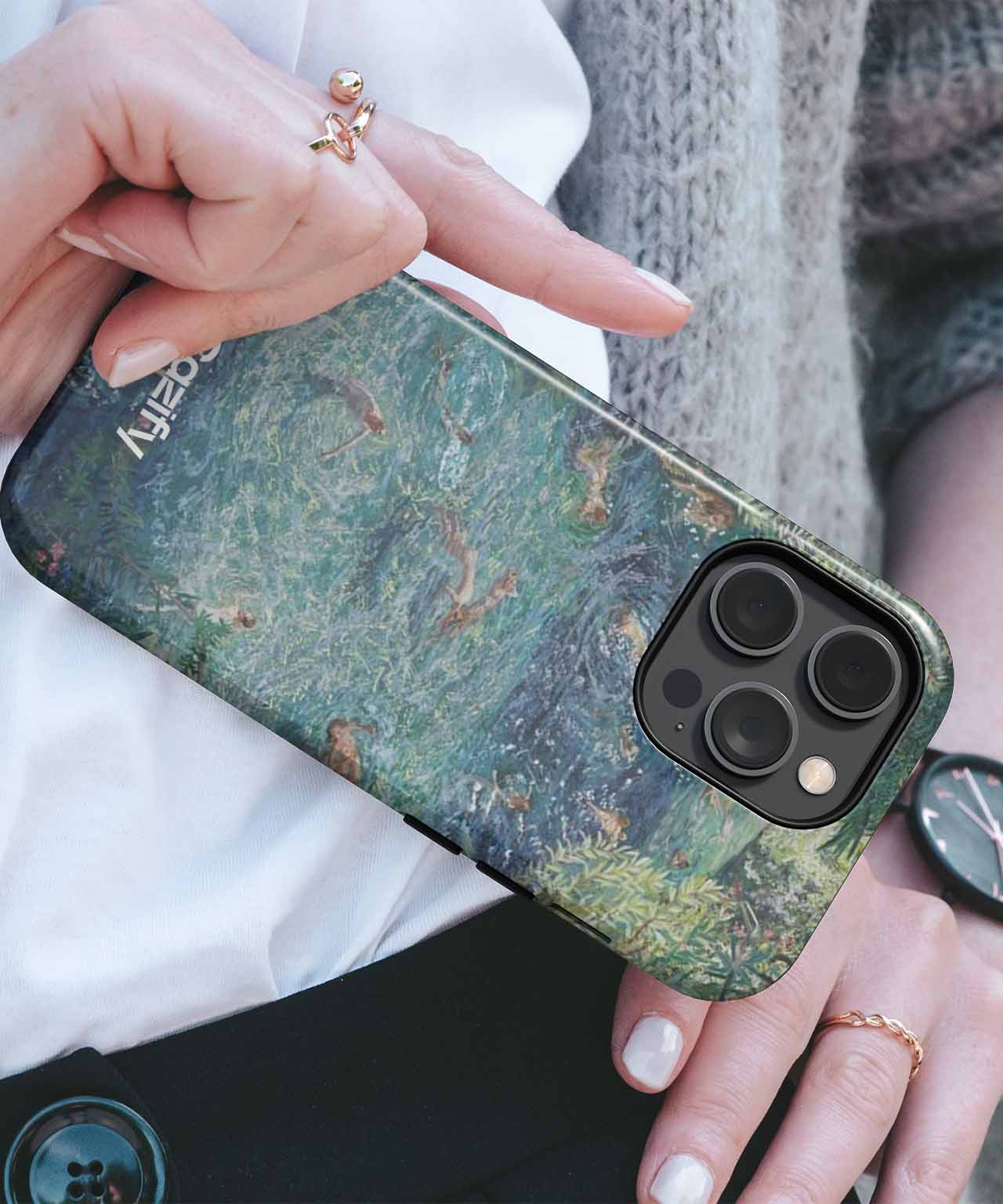 Jungle Water Party with Animals and People iPhone case Case Cazify - Delivery Canada
