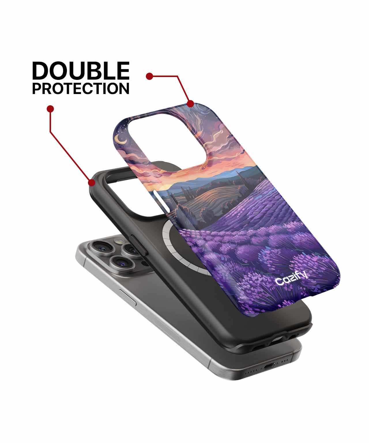 Lavender Dreamy Night Sky Blossoms iPhone case Case Cazify - Delivery Canada