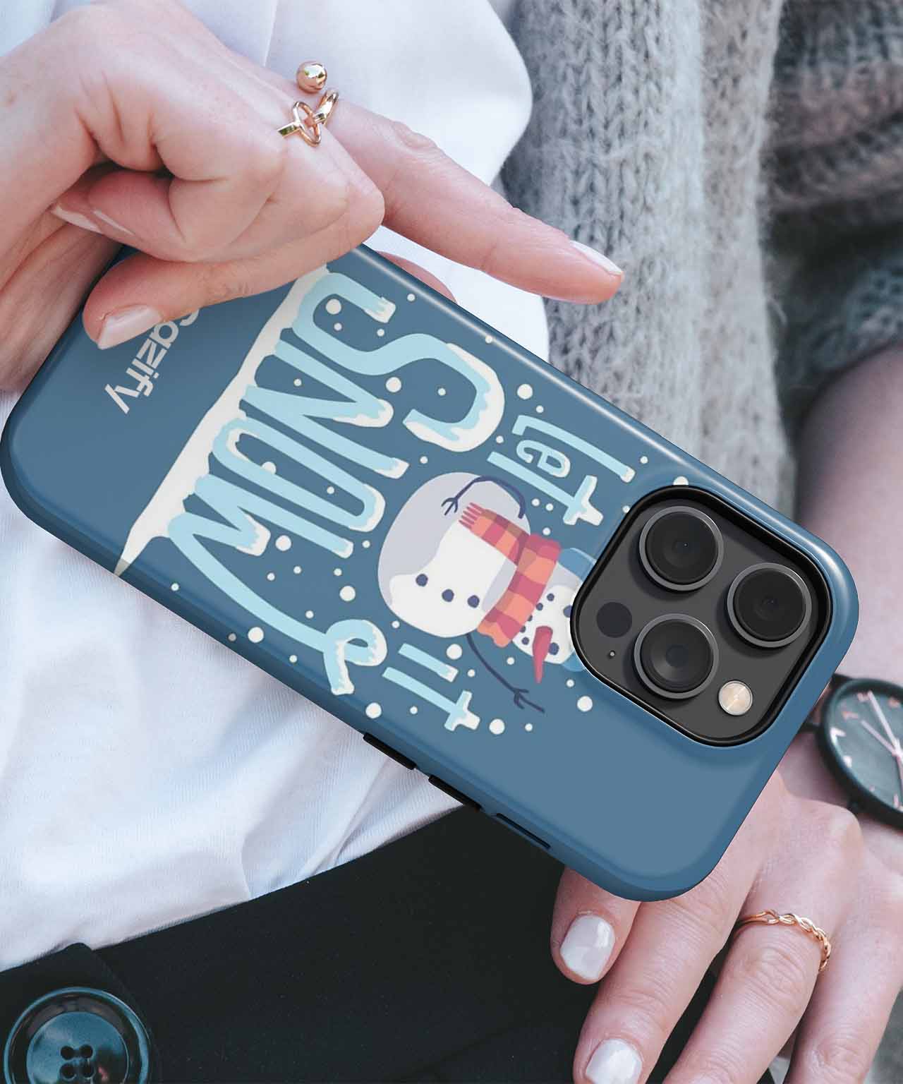 Let It Snow Cheerful Snowman iPhone case Case Cazify - Delivery Canada