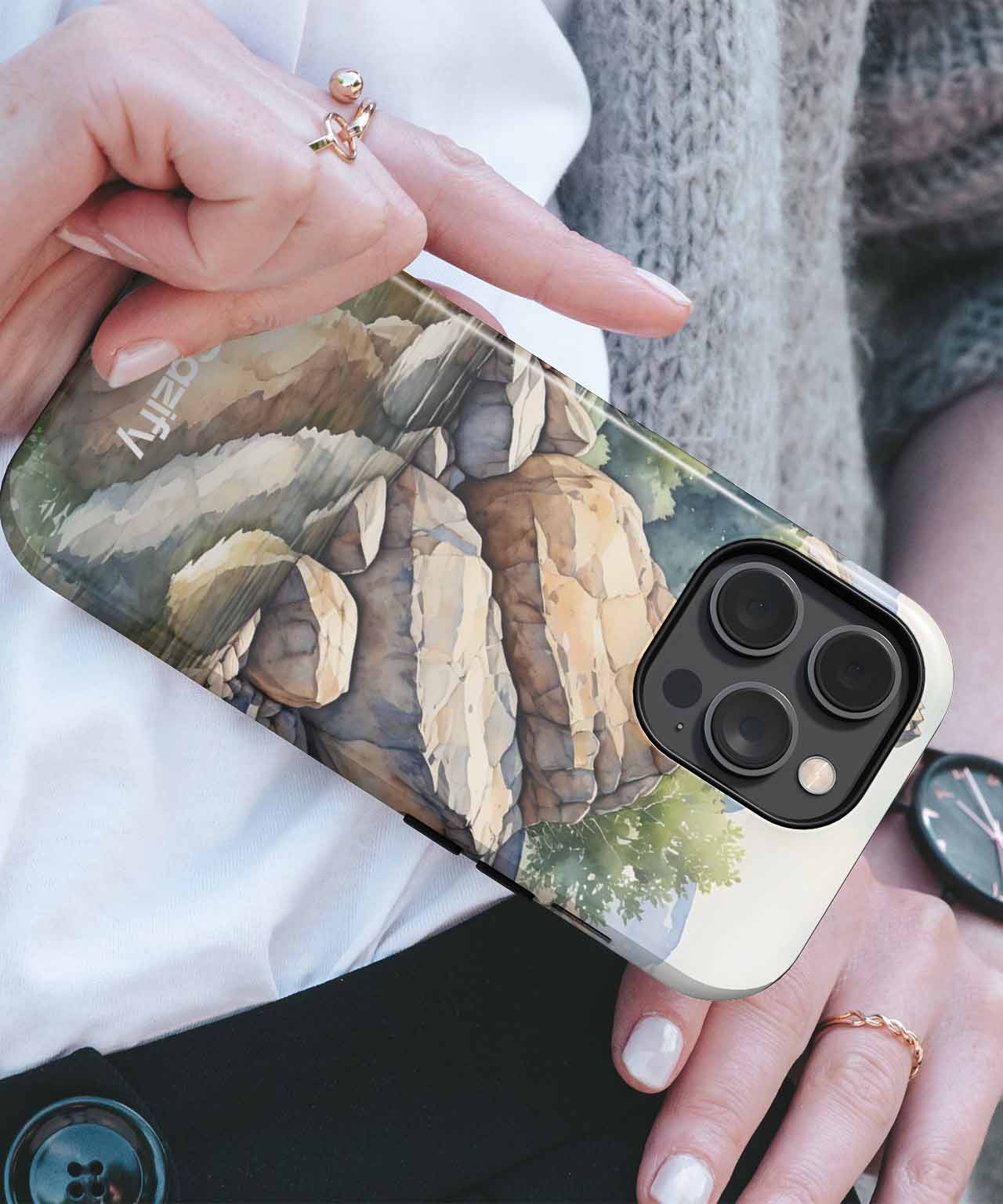 Lively Rocky Reflections by the Lake iPhone case Case Cazify - Delivery Canada