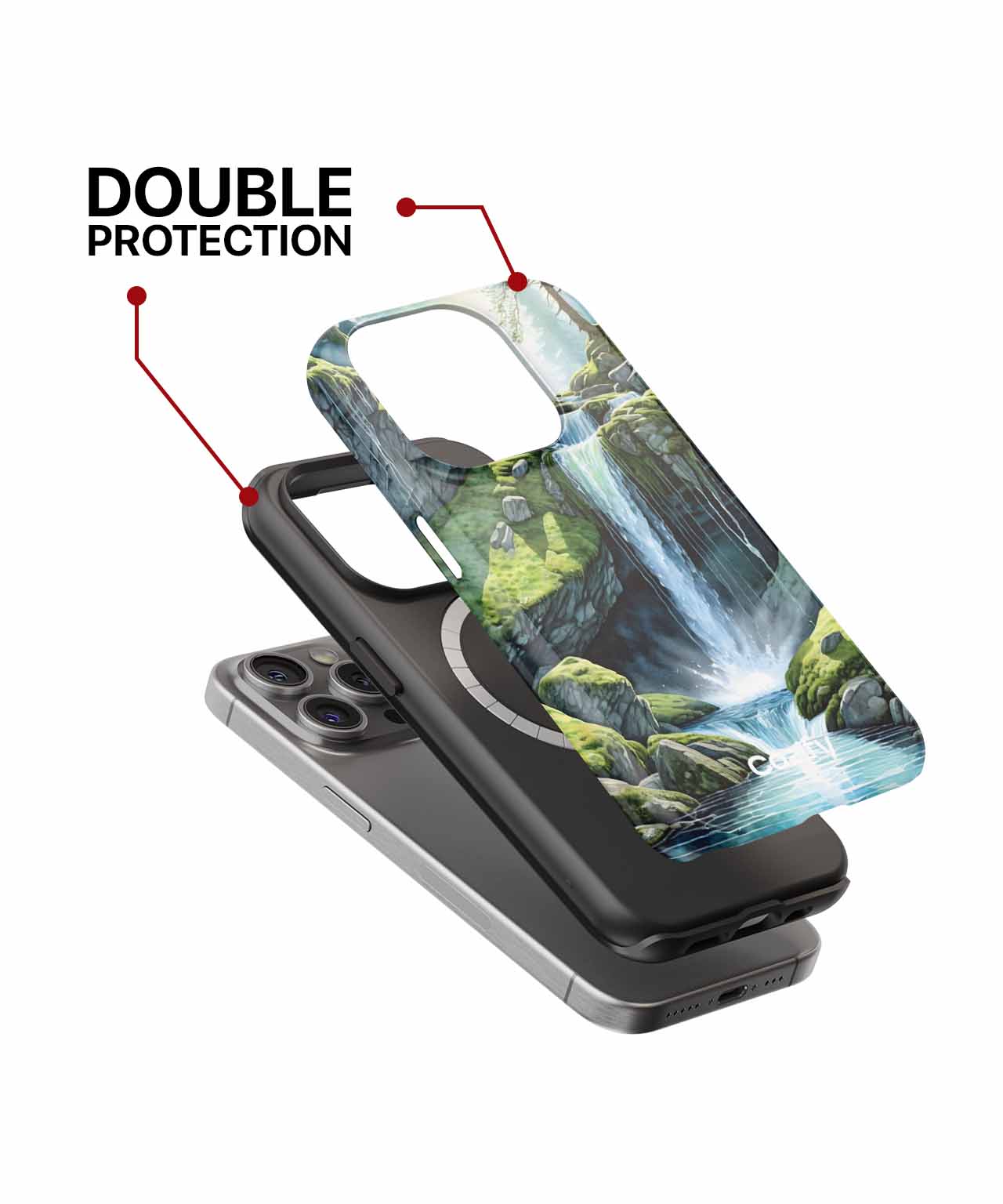 Lively Waterfall Serenade in Nature iPhone case Case Cazify - Delivery Canada