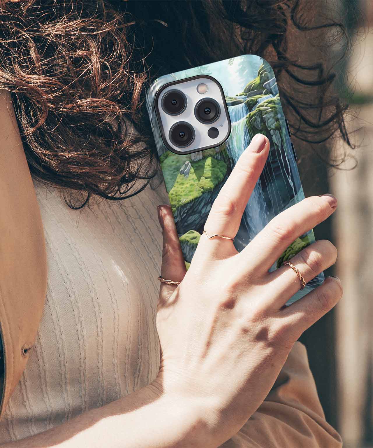 Lively Waterfall Serenade in Nature iPhone case Case Cazify - Delivery Canada