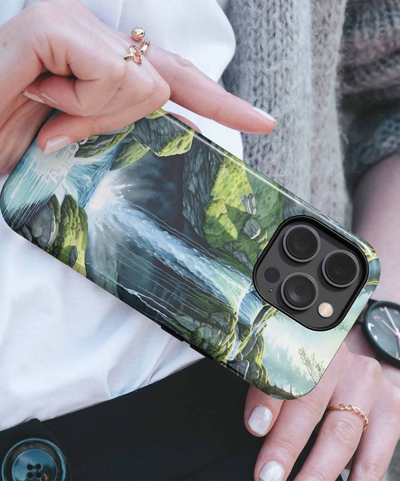 Lively Waterfall Serenade in Nature iPhone case Case Cazify - Delivery Canada
