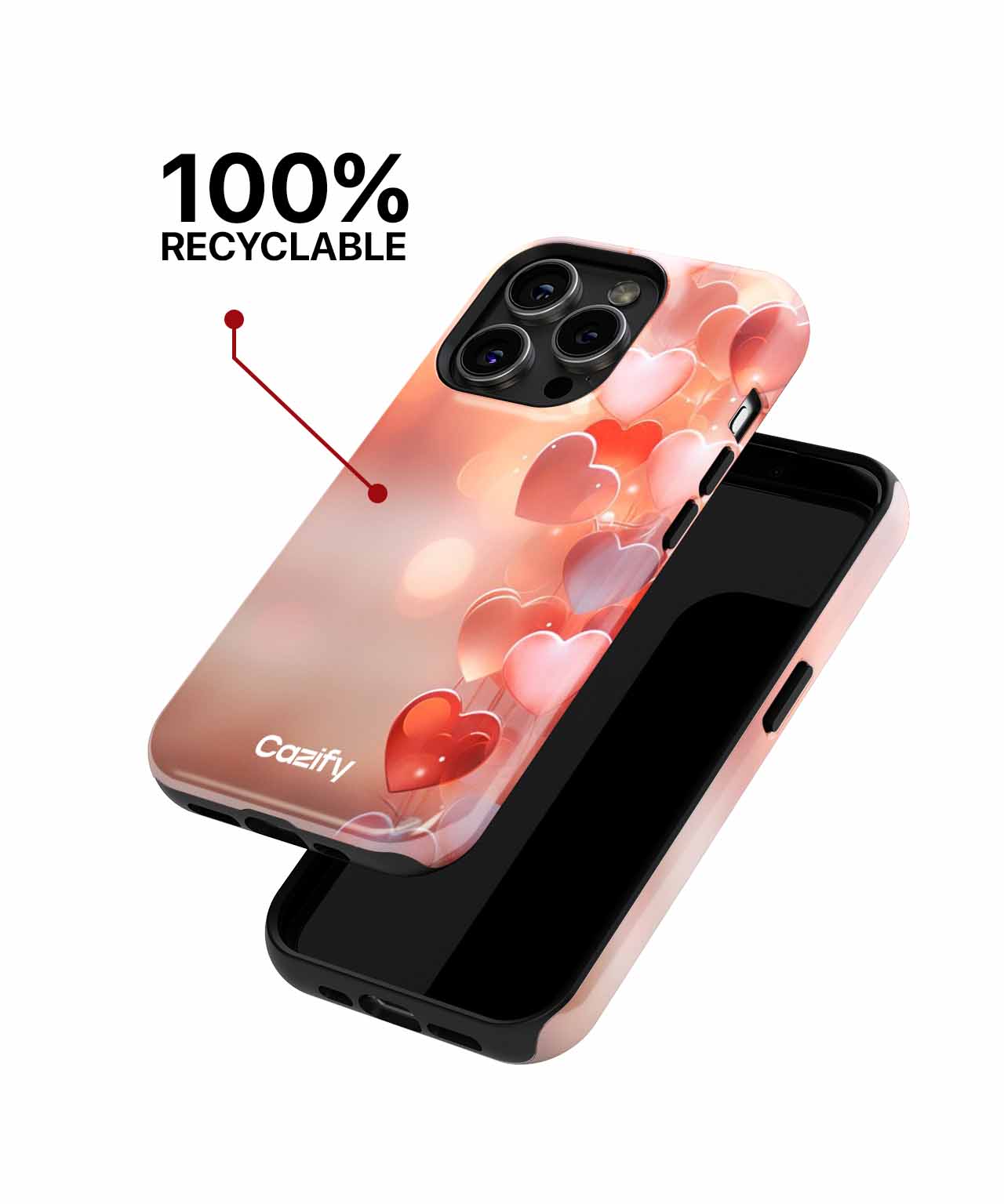 Love Struck Hearts Everywhere iPhone case Case Cazify - Delivery Canada