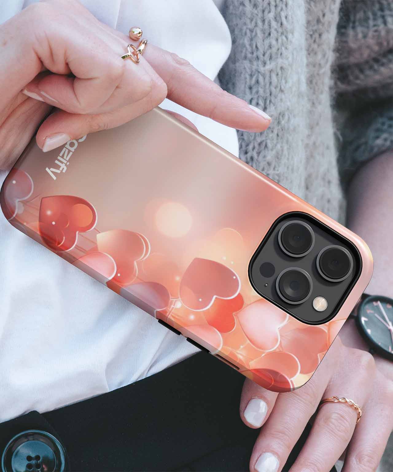 Love Struck Hearts Everywhere iPhone case Case Cazify - Delivery Canada