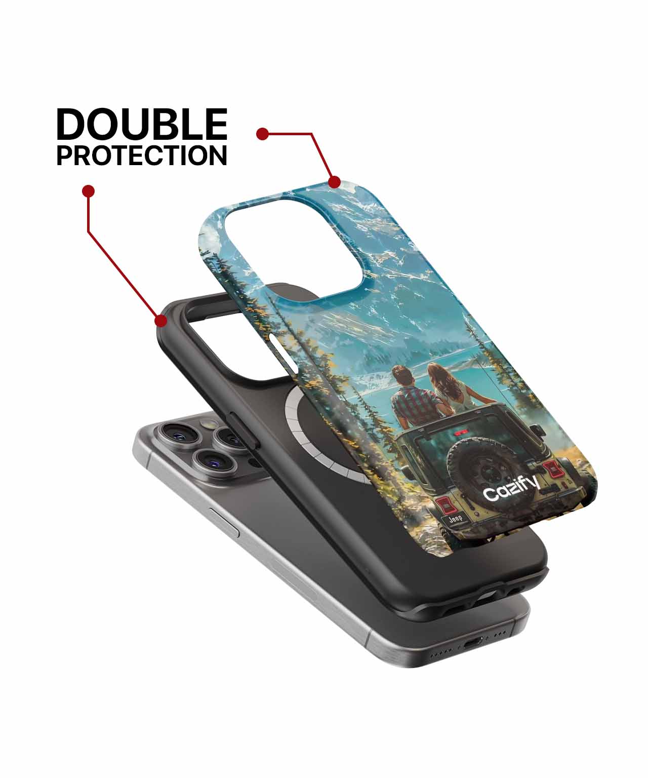 Lovers Embrace Nature on a Jeep Adventure iPhone case Case Cazify - Delivery Canada
