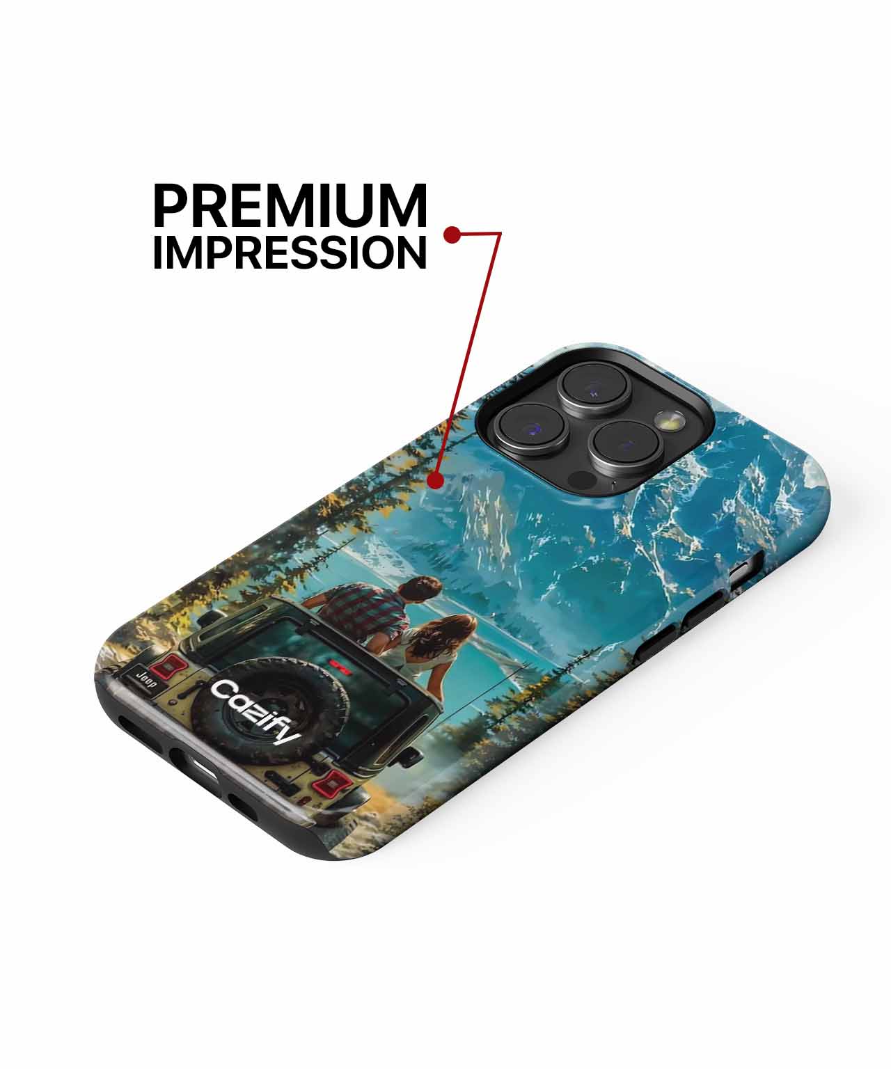 Lovers Embrace Nature on a Jeep Adventure iPhone case Case Cazify - Delivery Canada