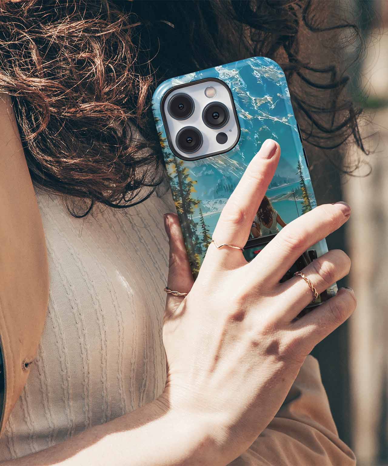 Lovers Embrace Nature on a Jeep Adventure iPhone case Case Cazify - Delivery Canada