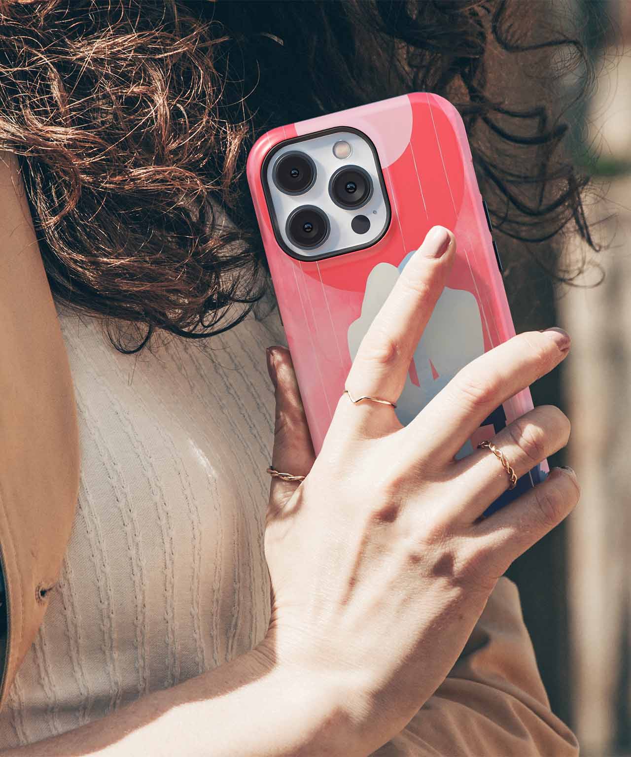 Loving embrace under a giant sun iPhone case Case Cazify - Delivery Canada