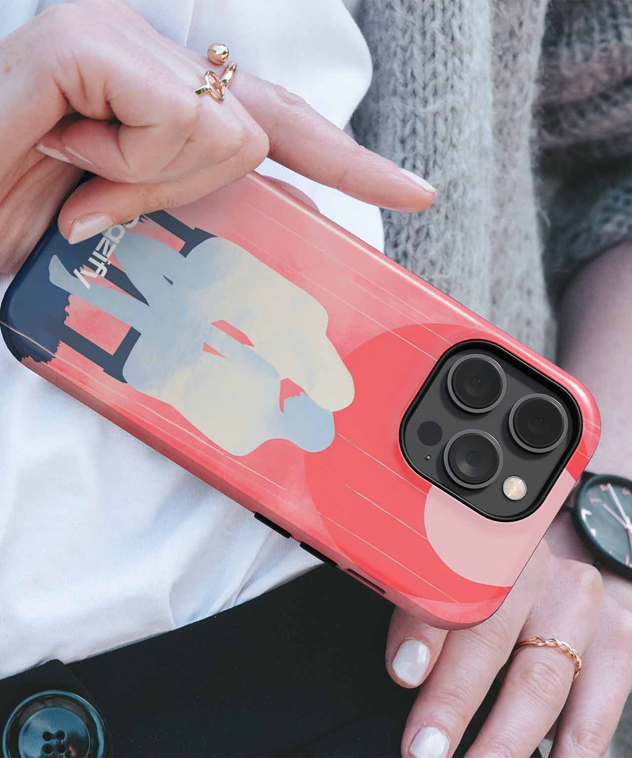 Loving embrace under a giant sun iPhone case Case Cazify - Delivery Canada