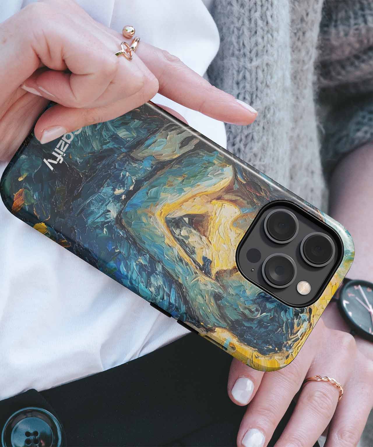 Loving Embrace Under the Golden Sun iPhone case Case Cazify - Delivery Canada