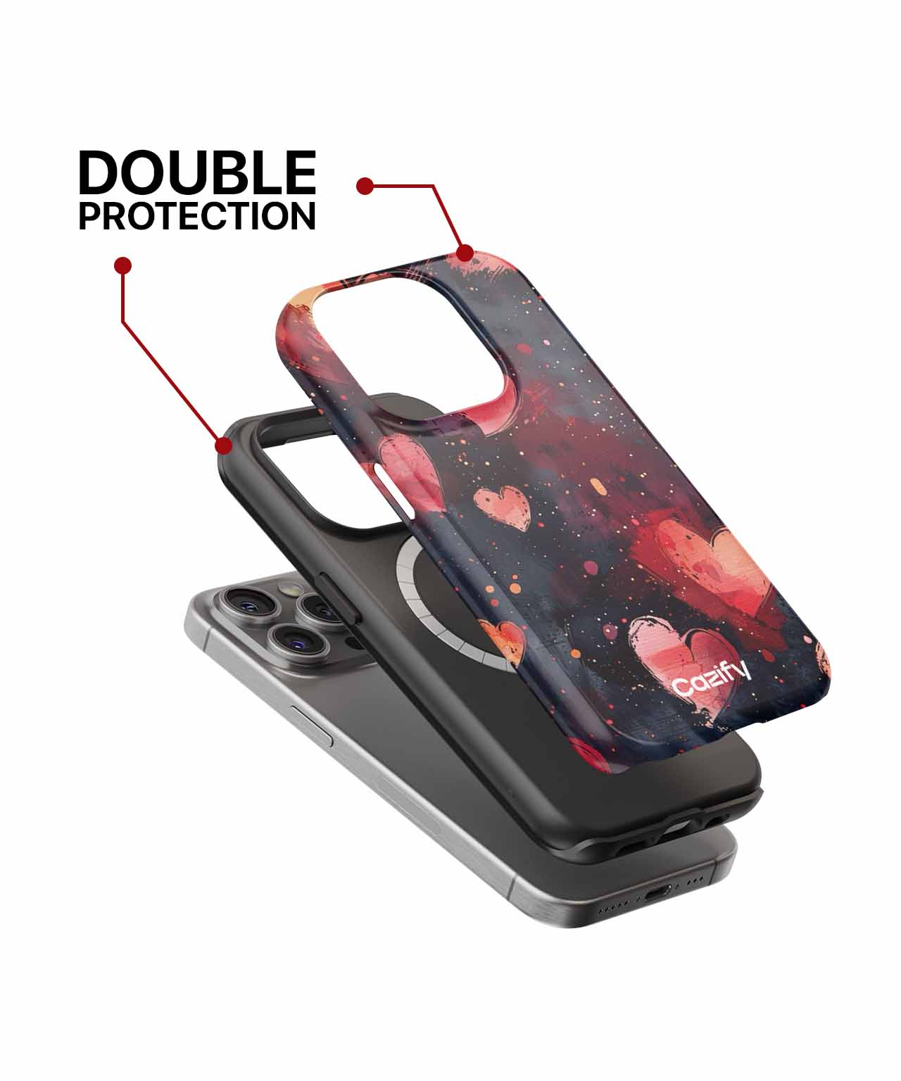 Loving Hearts Floating in the Night iPhone case Case Cazify - Delivery Canada