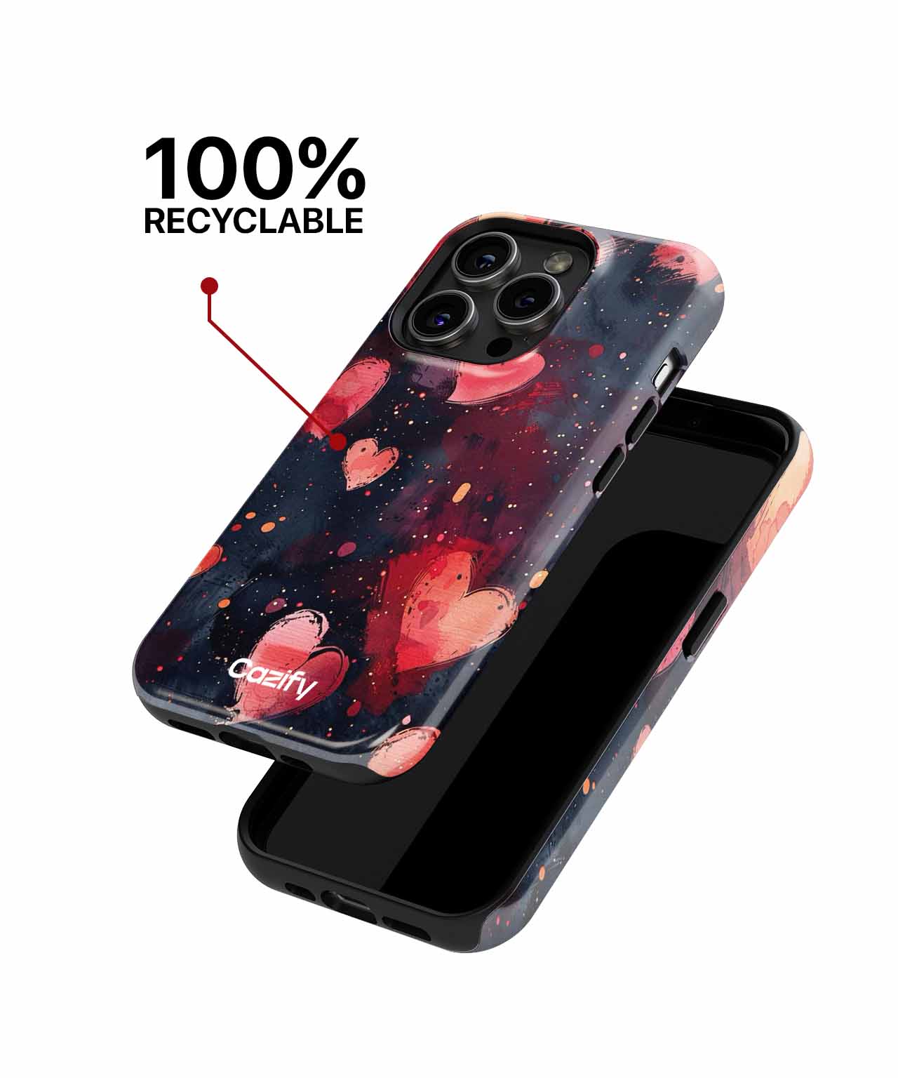 Loving Hearts Floating in the Night iPhone case Case Cazify - Delivery Canada