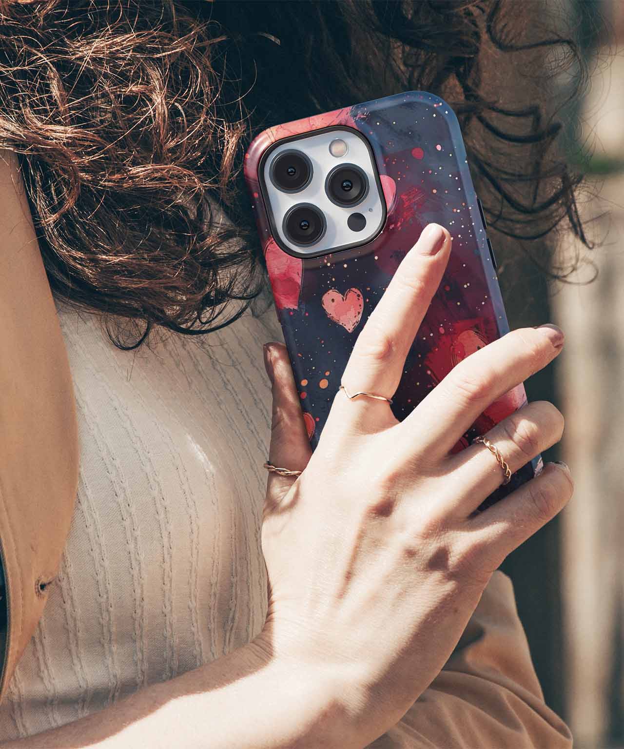 Loving Hearts Floating in the Night iPhone case Case Cazify - Delivery Canada