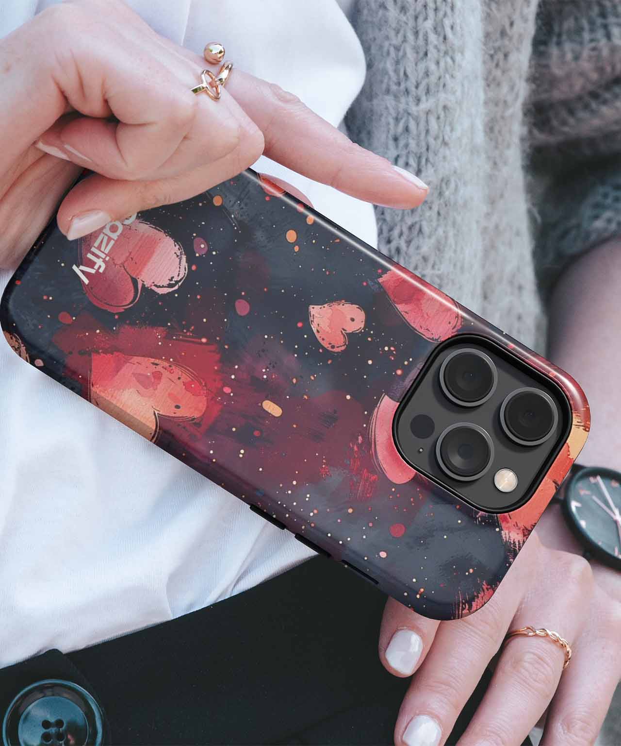 Loving Hearts Floating in the Night iPhone case Case Cazify - Delivery Canada