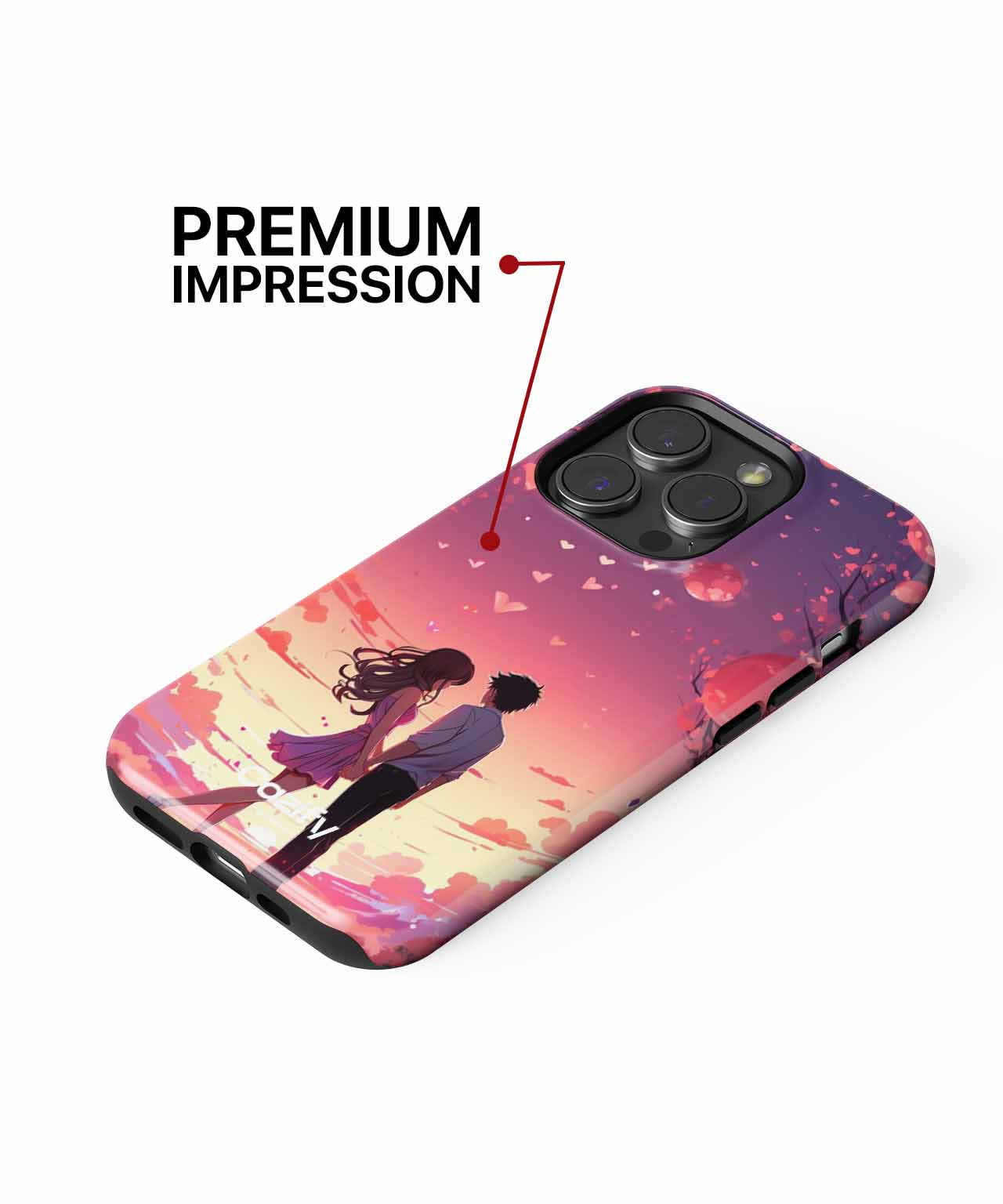 Loving sunset romance with hearts iPhone case Case Cazify - Delivery Canada