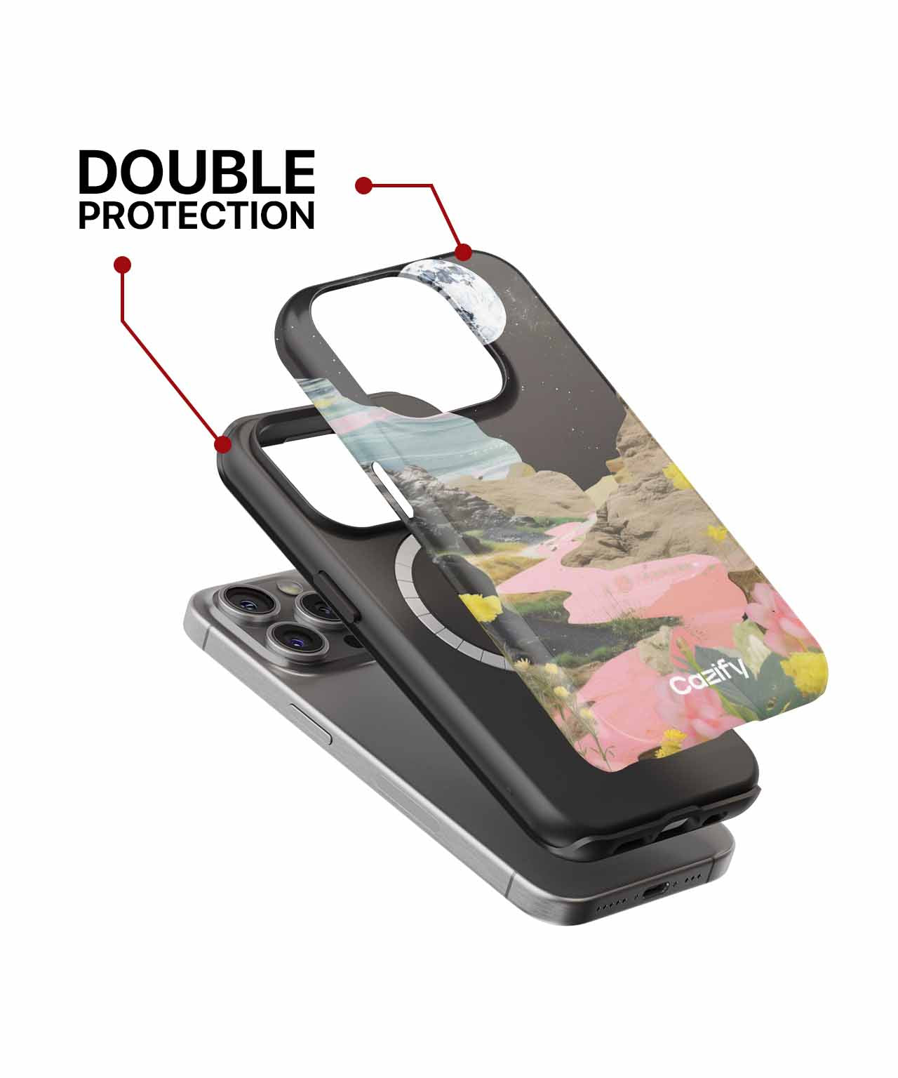 Lunar Adventure Through Floral Paradise iPhone case Case Cazify - Delivery Canada